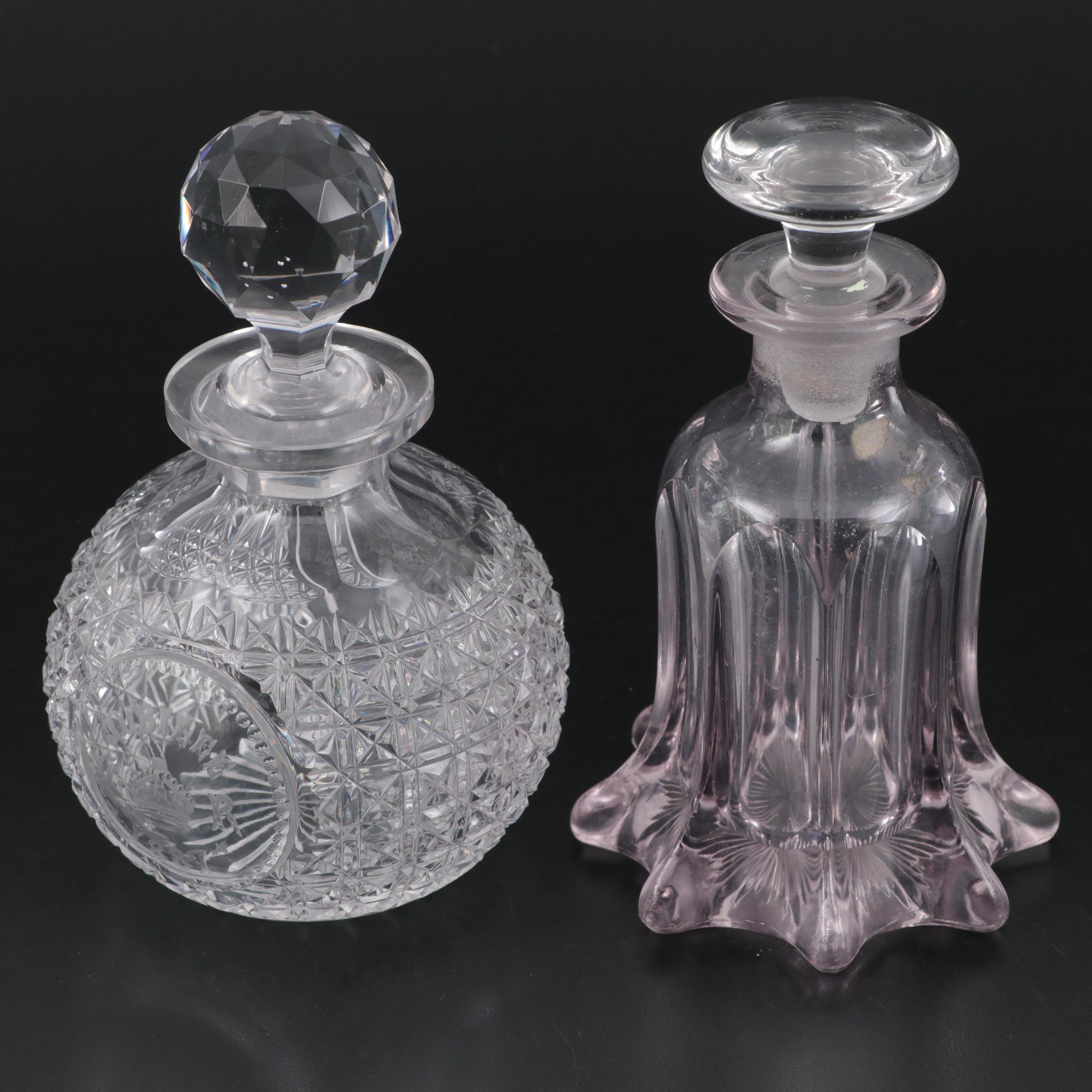 Queen Victoria Golden Jubilee Engraved and Other Perfume Bottle, 19th Century