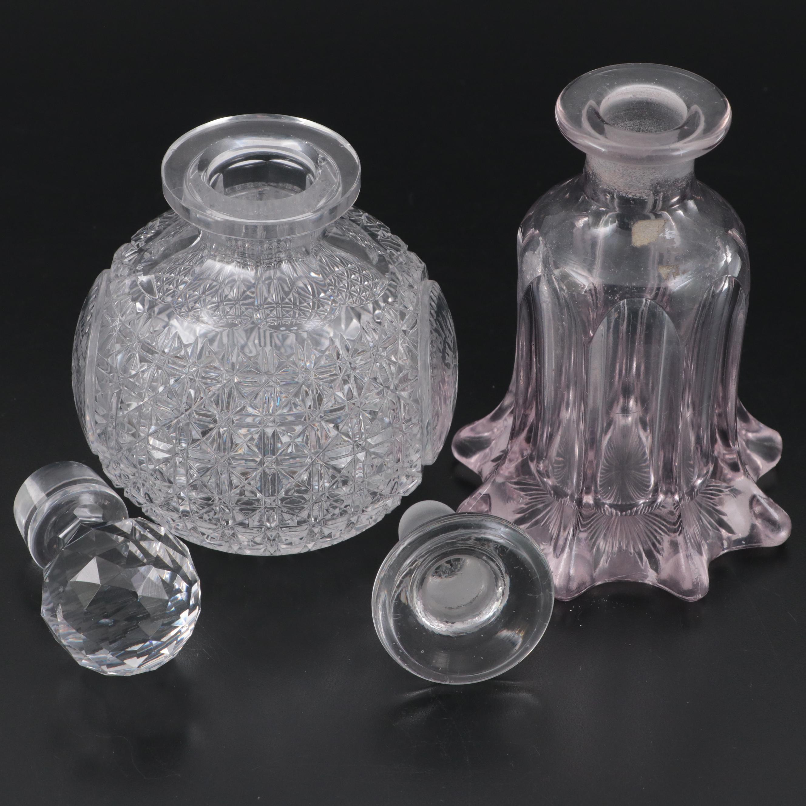 Queen Victoria Golden Jubilee Engraved and Other Perfume Bottle, 19th Century