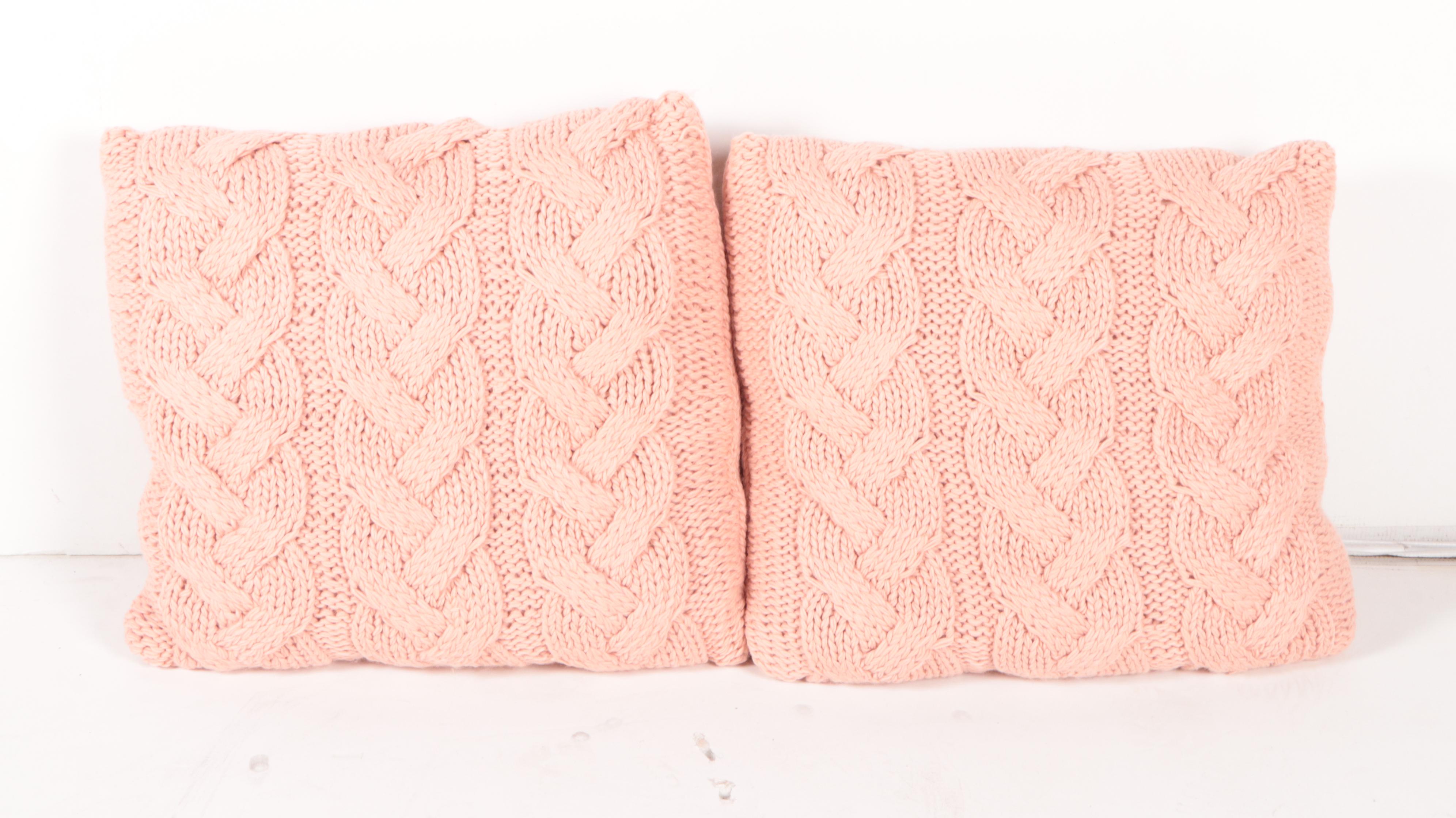 Threshold Deer Giclée Print with Pair of Cable Knit Throw Pillows