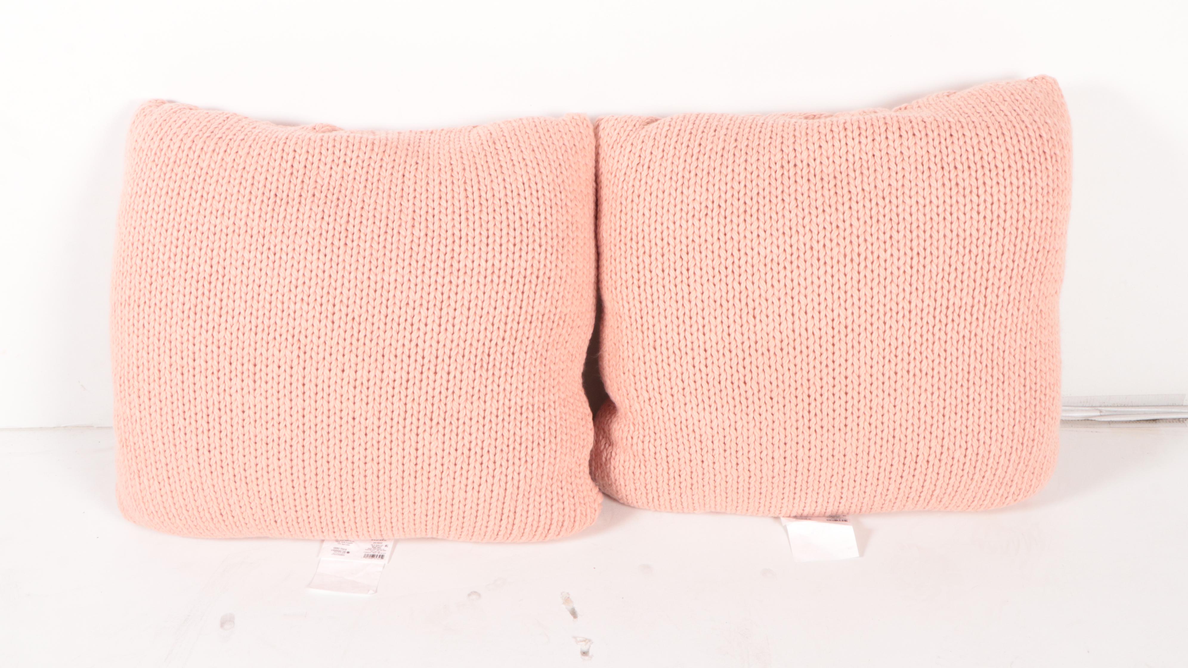 Threshold Deer Giclée Print with Pair of Cable Knit Throw Pillows