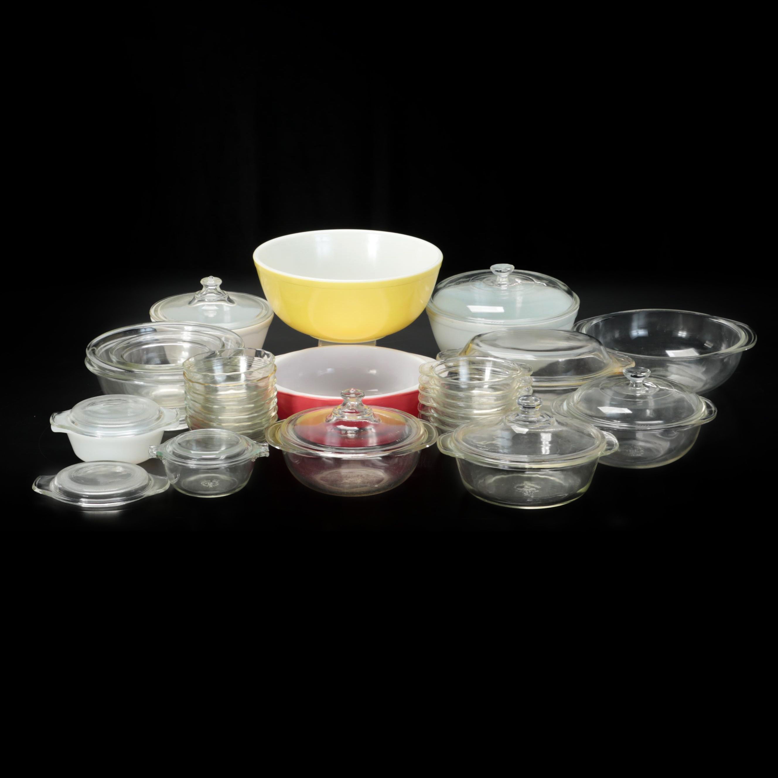 Pyrex and Anchor Hocking Glass Bowls, Casseroles and Baking Dishes