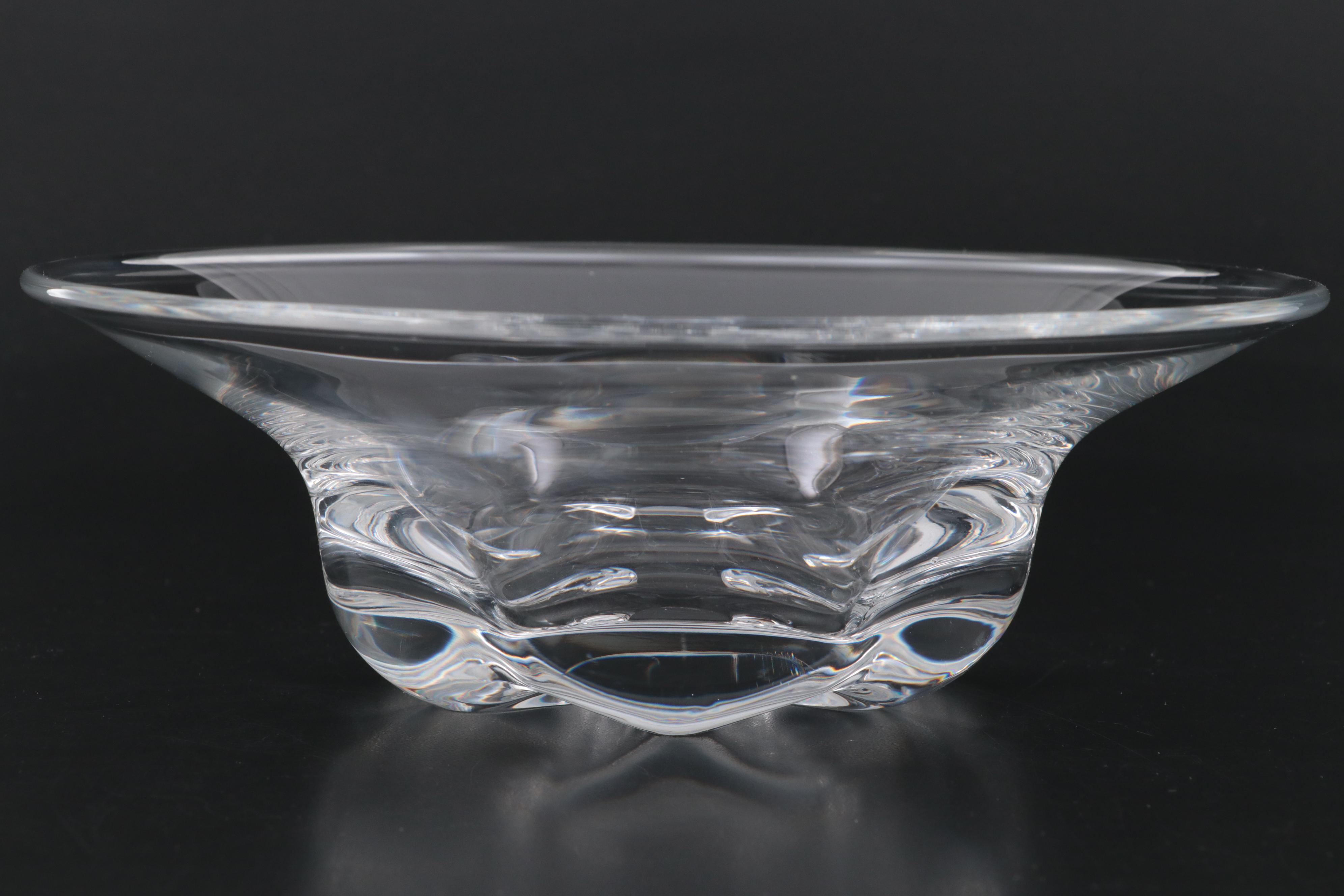 Edward Hald for Orrefors Pinched Base Glass Bowls