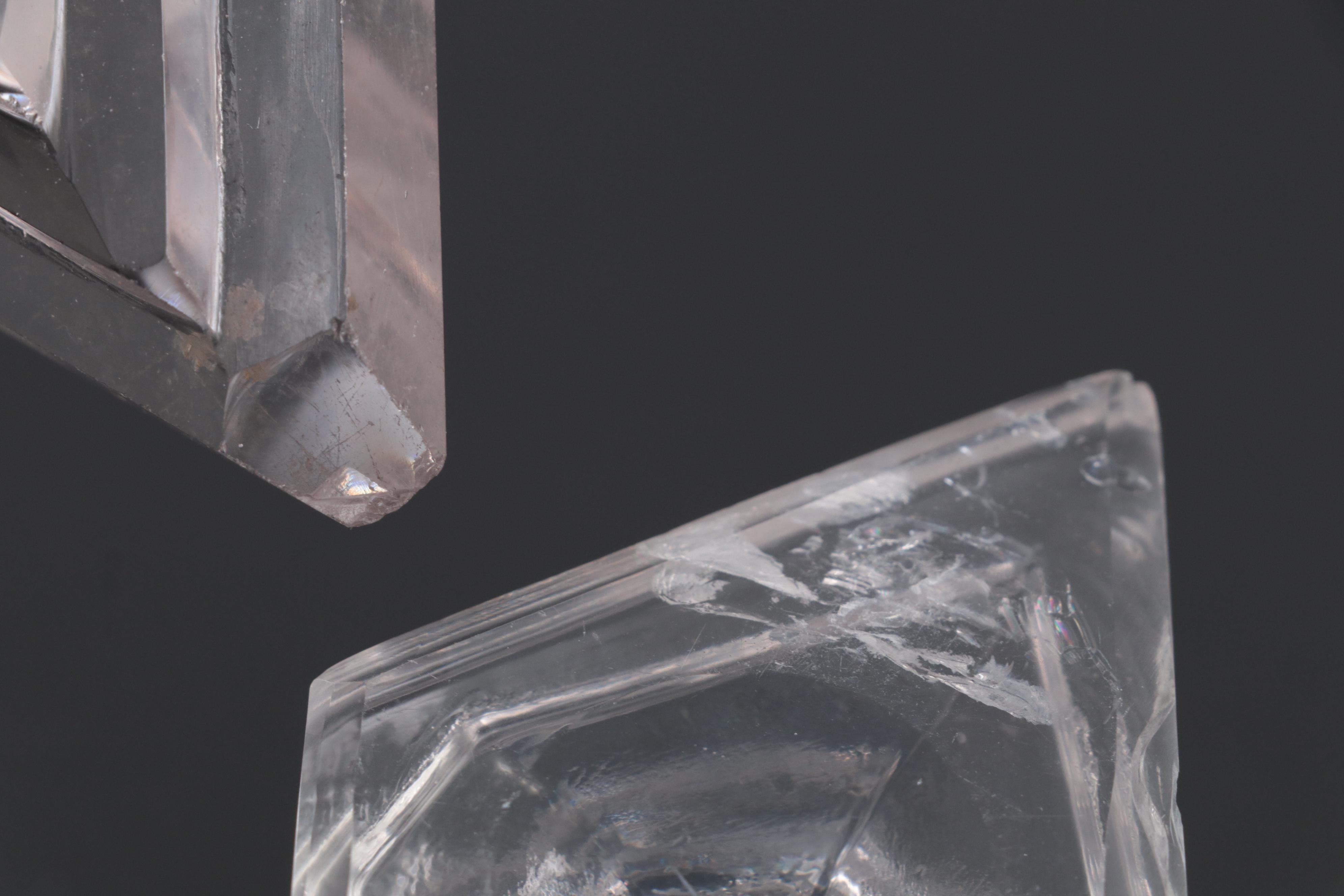 Anglo-Irish Navette Shaped Salt Dip with Other Salt Cellars and Glass Tableware