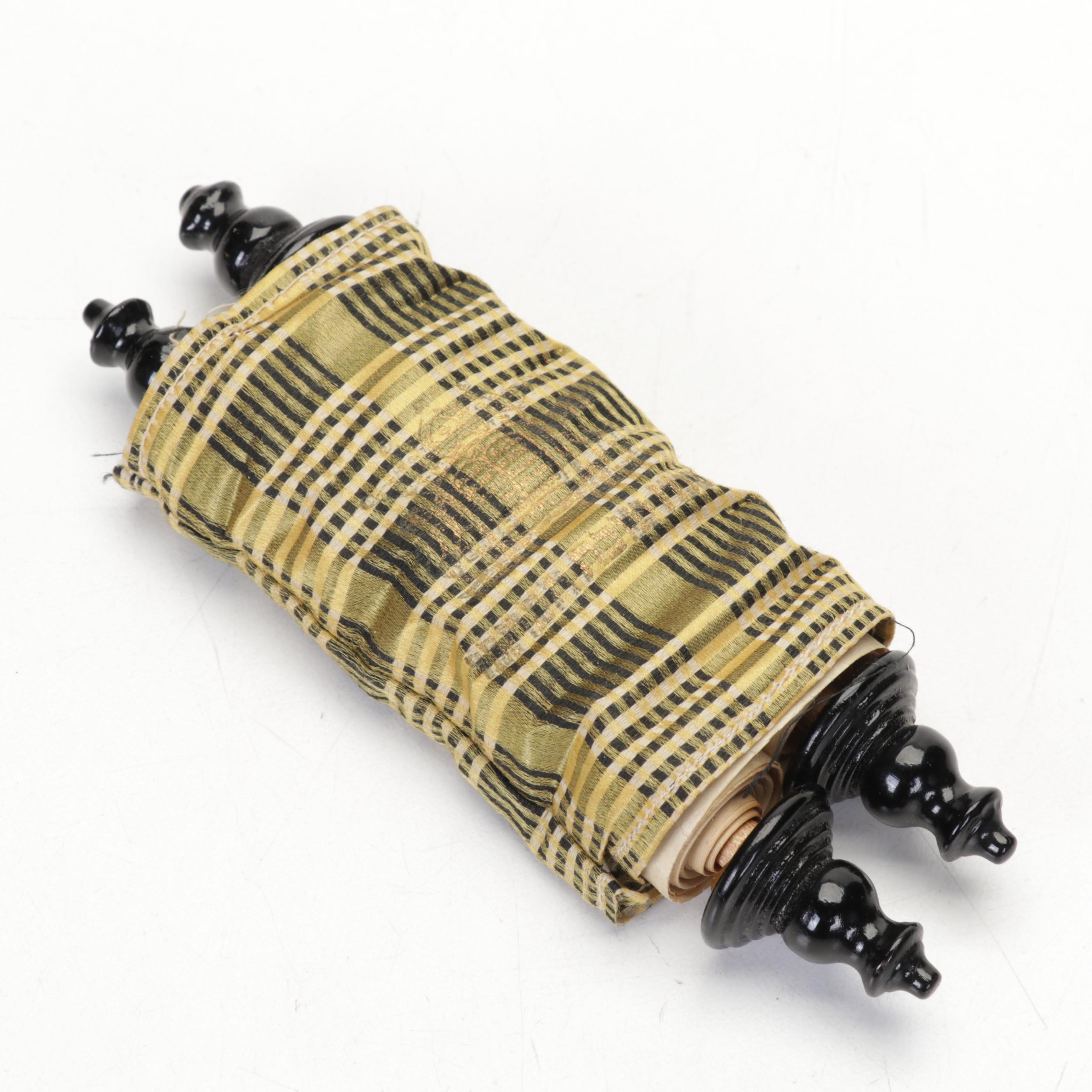 Hebrew Torah Scroll with Cover