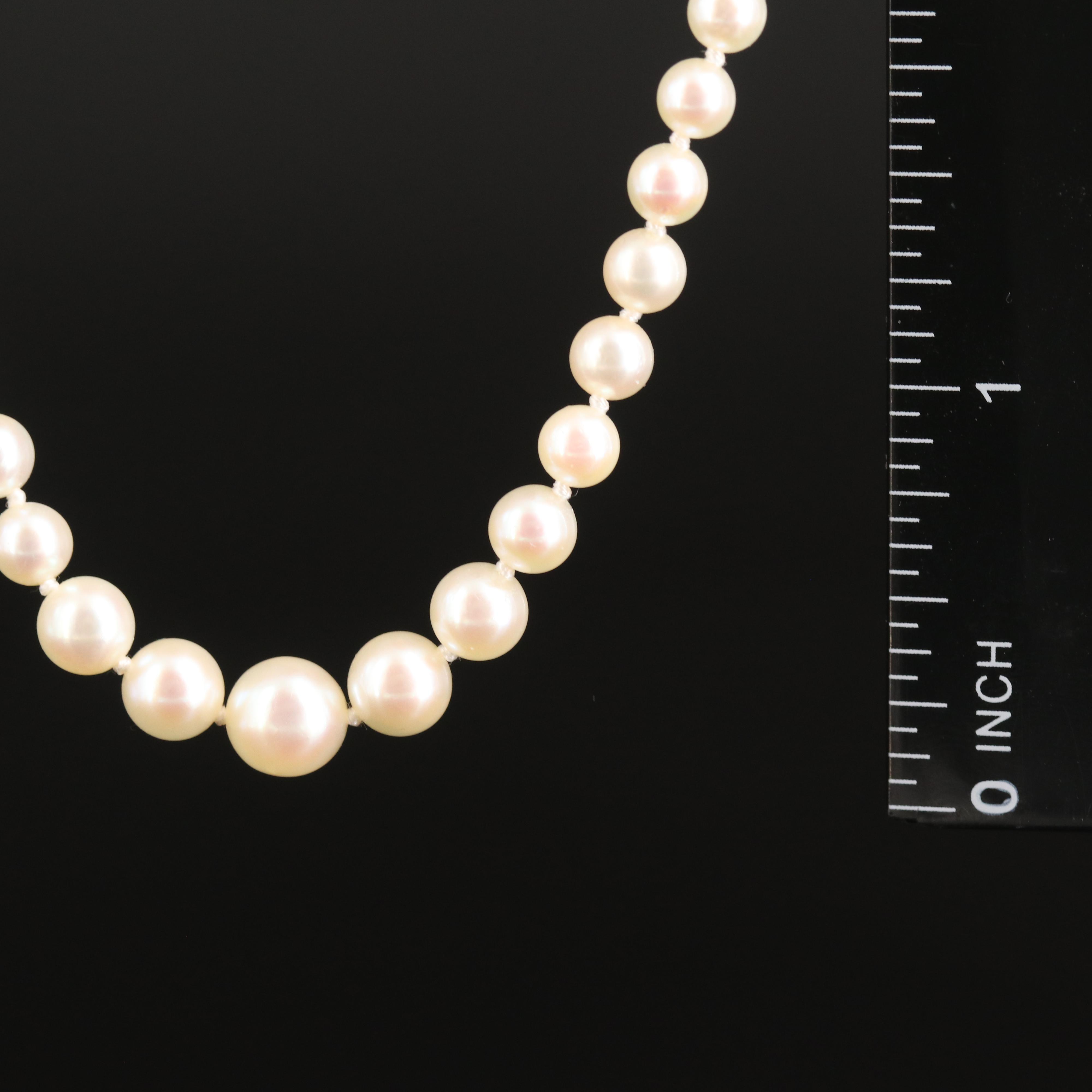 Mikimoto Pearl Graduating Necklace with Sterling Pearl Clasp