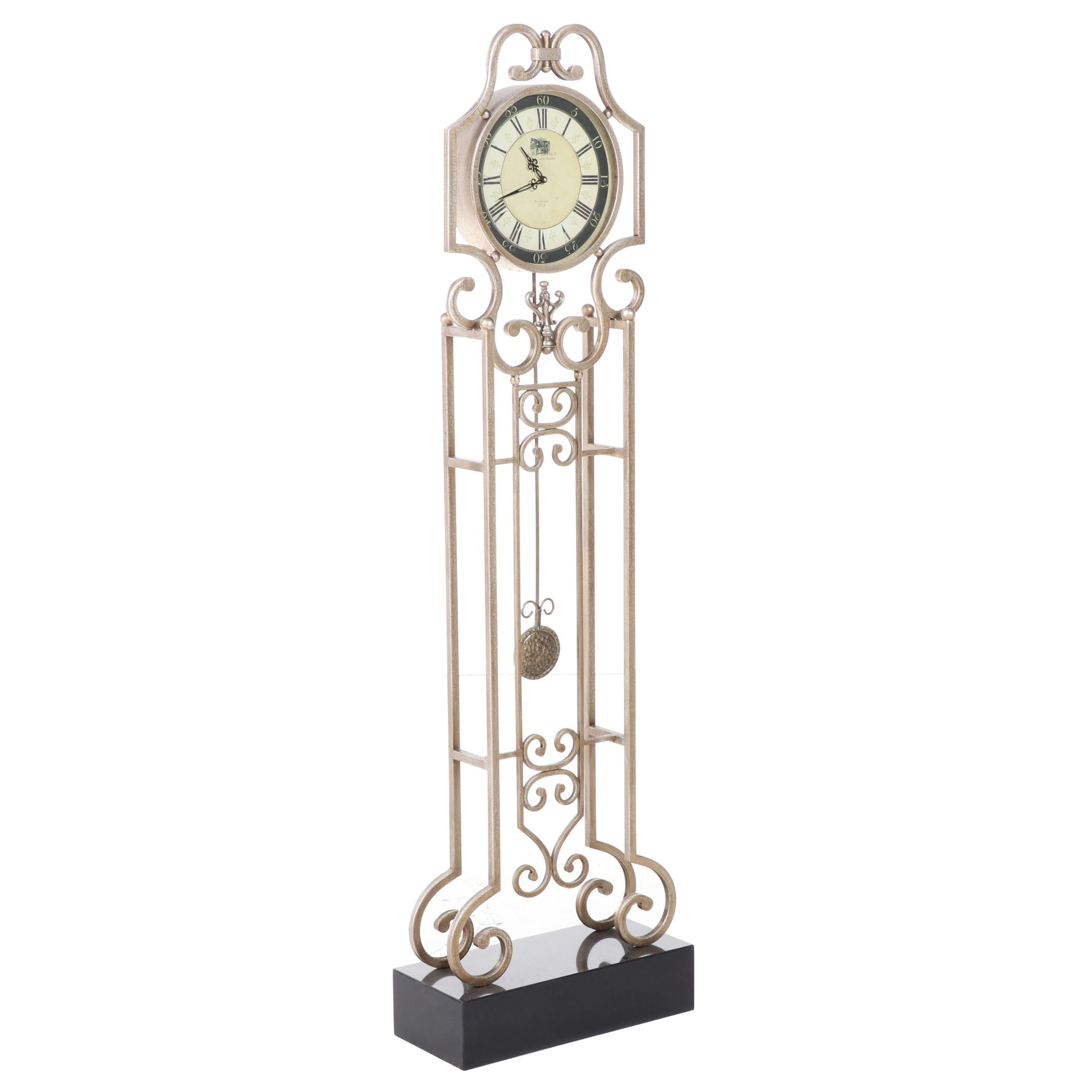 Uttermost "Revelation" Gilt Metal and Marble-Veneered Clock