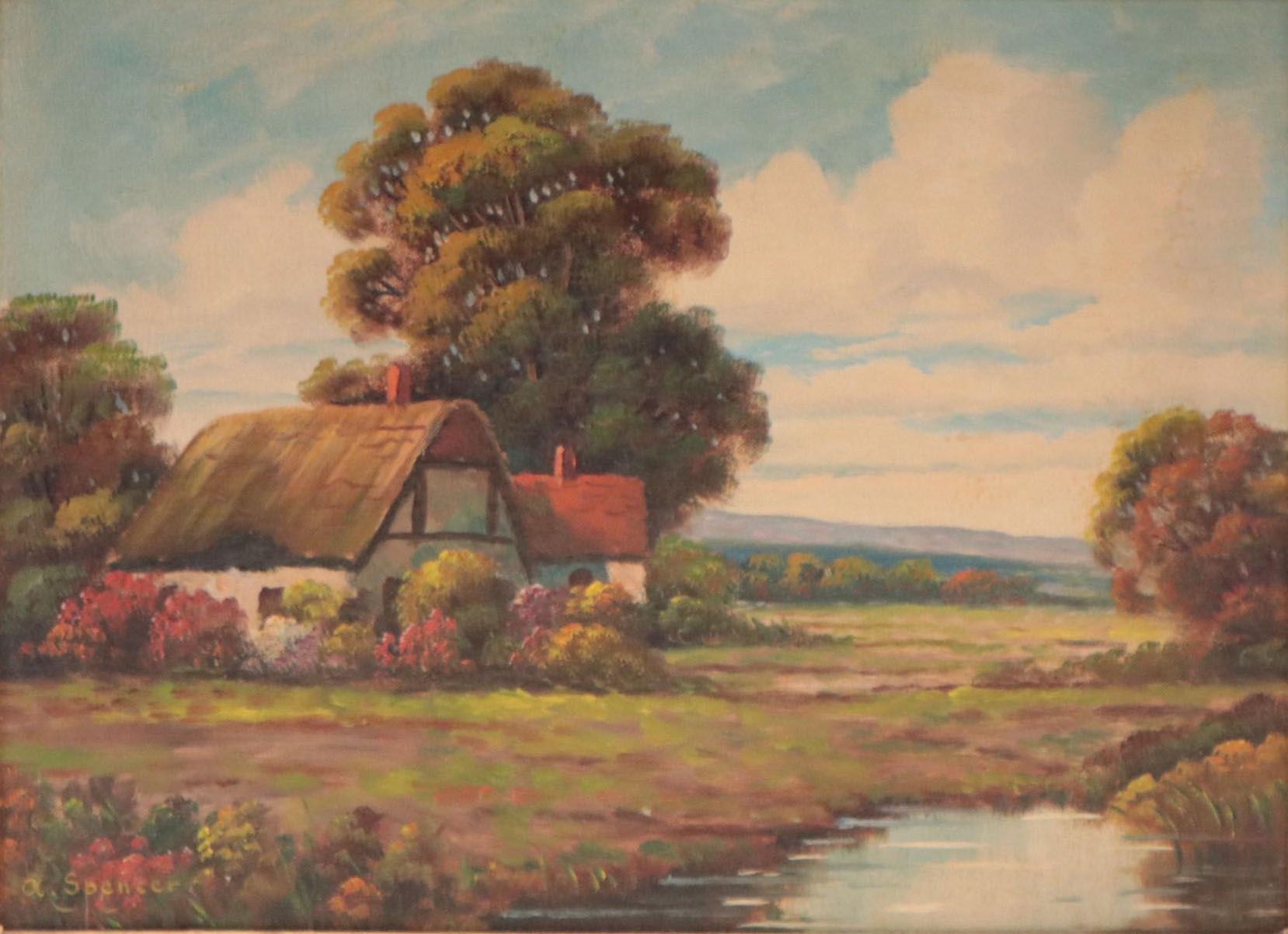 Augustus Spencer Oil Painting "A Yorkshire Cottage"