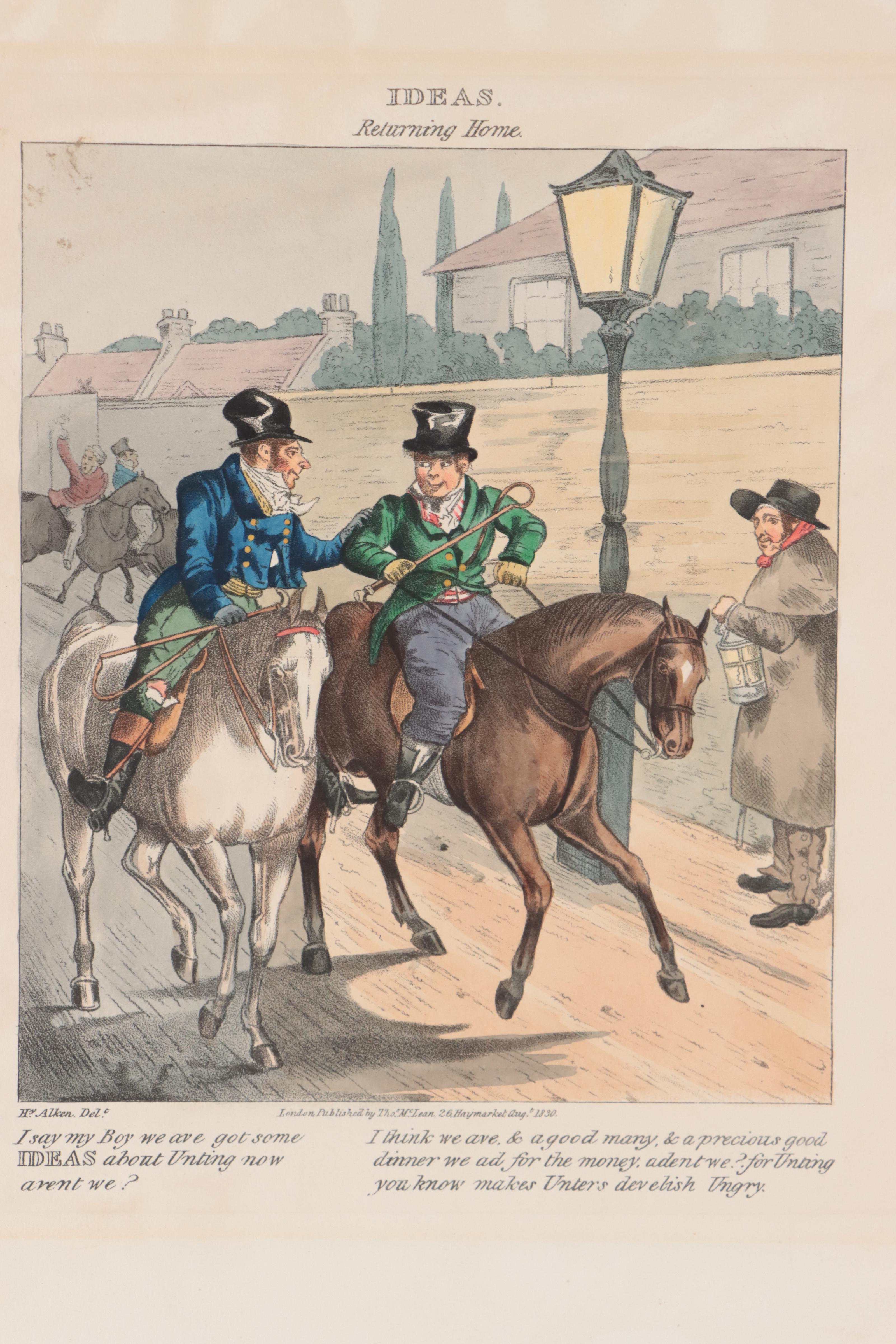 Hand-Colored Lithographs After Henry Alken of Hunting Scenes