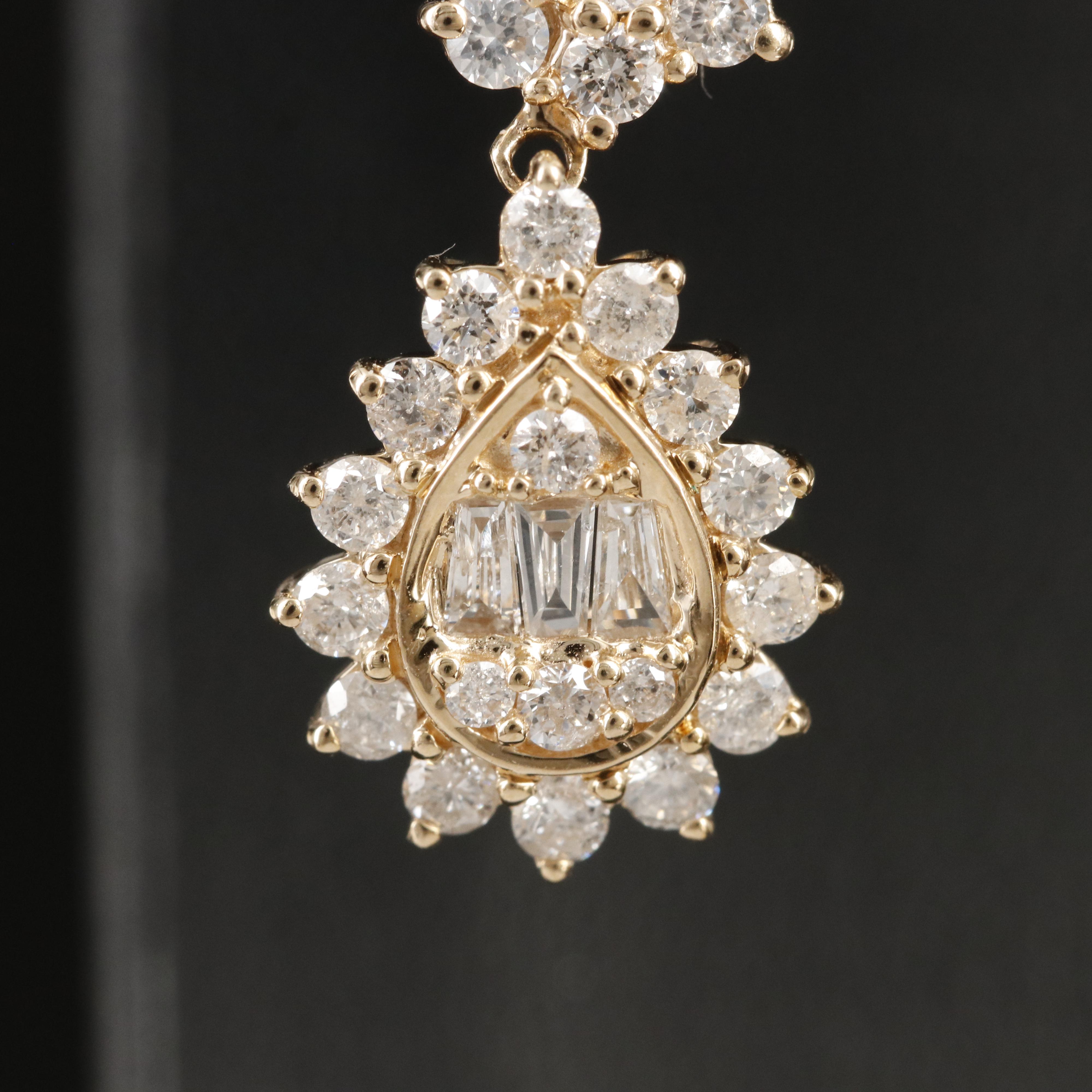 14K 2.53 CTW Diamond Pendant Earrings