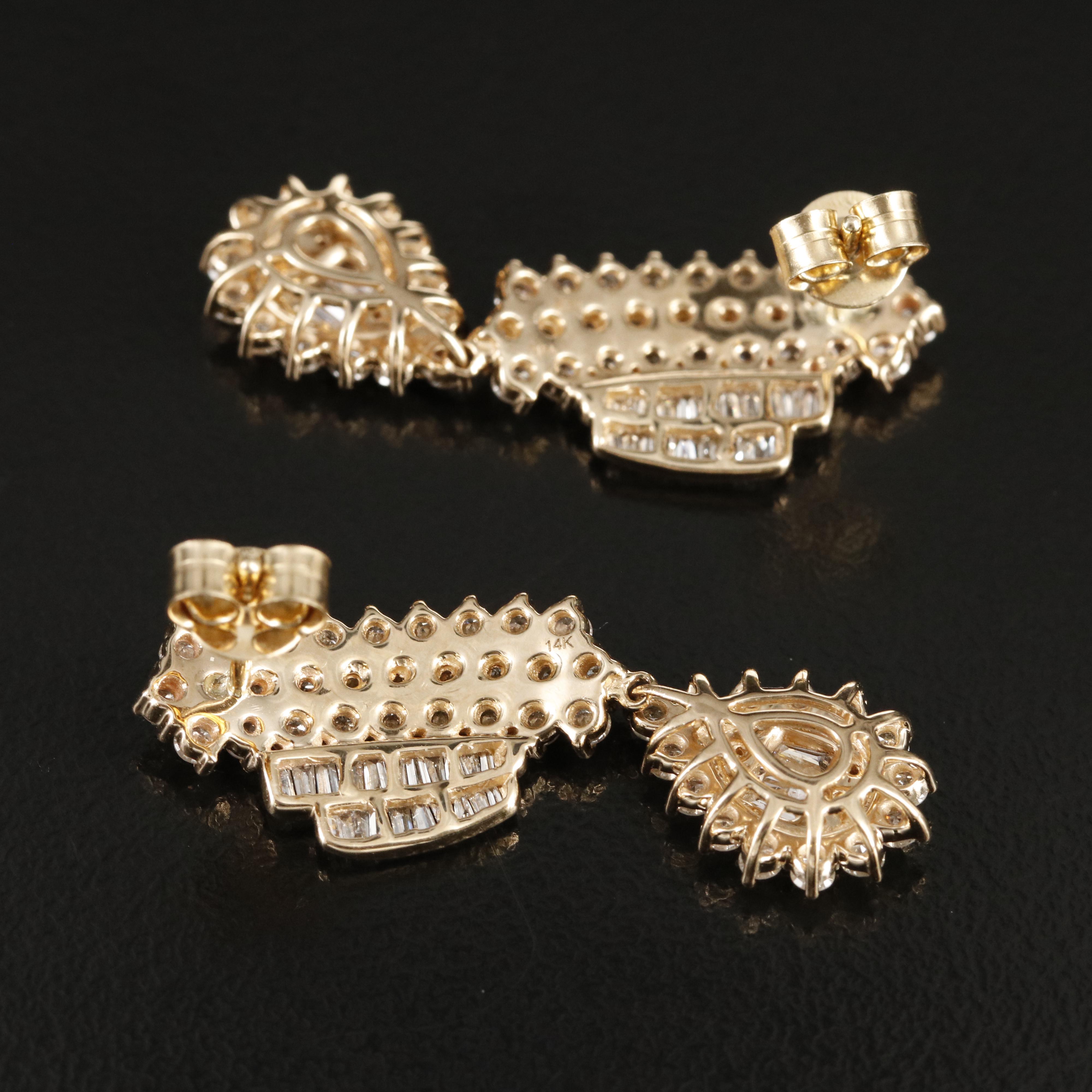 14K 2.53 CTW Diamond Pendant Earrings