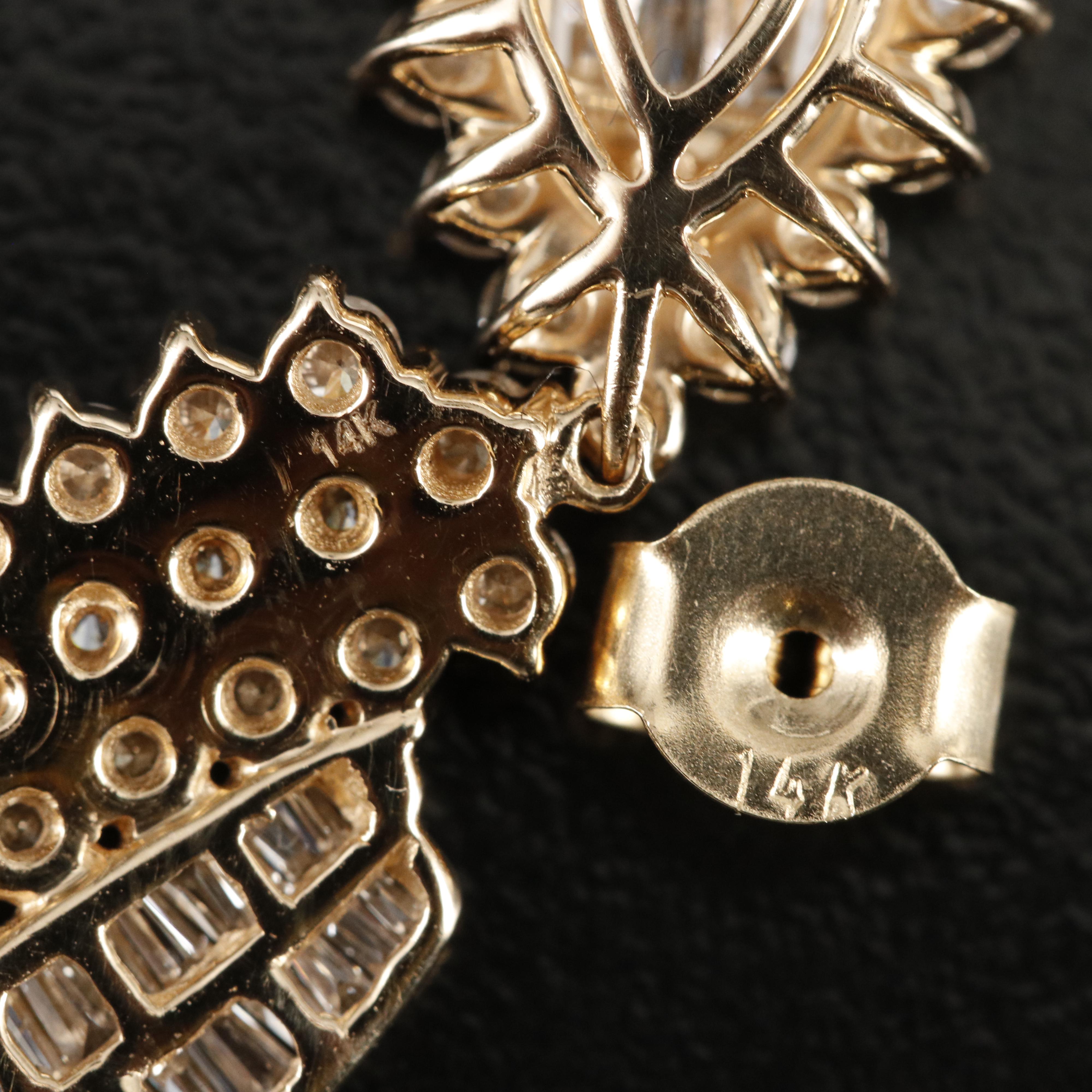 14K 2.53 CTW Diamond Pendant Earrings