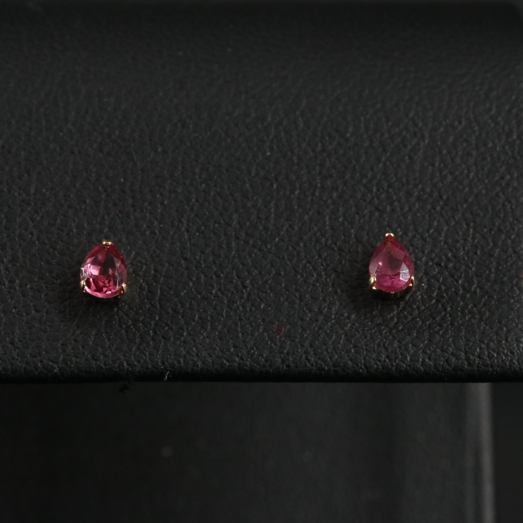 18K Garnet Stud Earrings