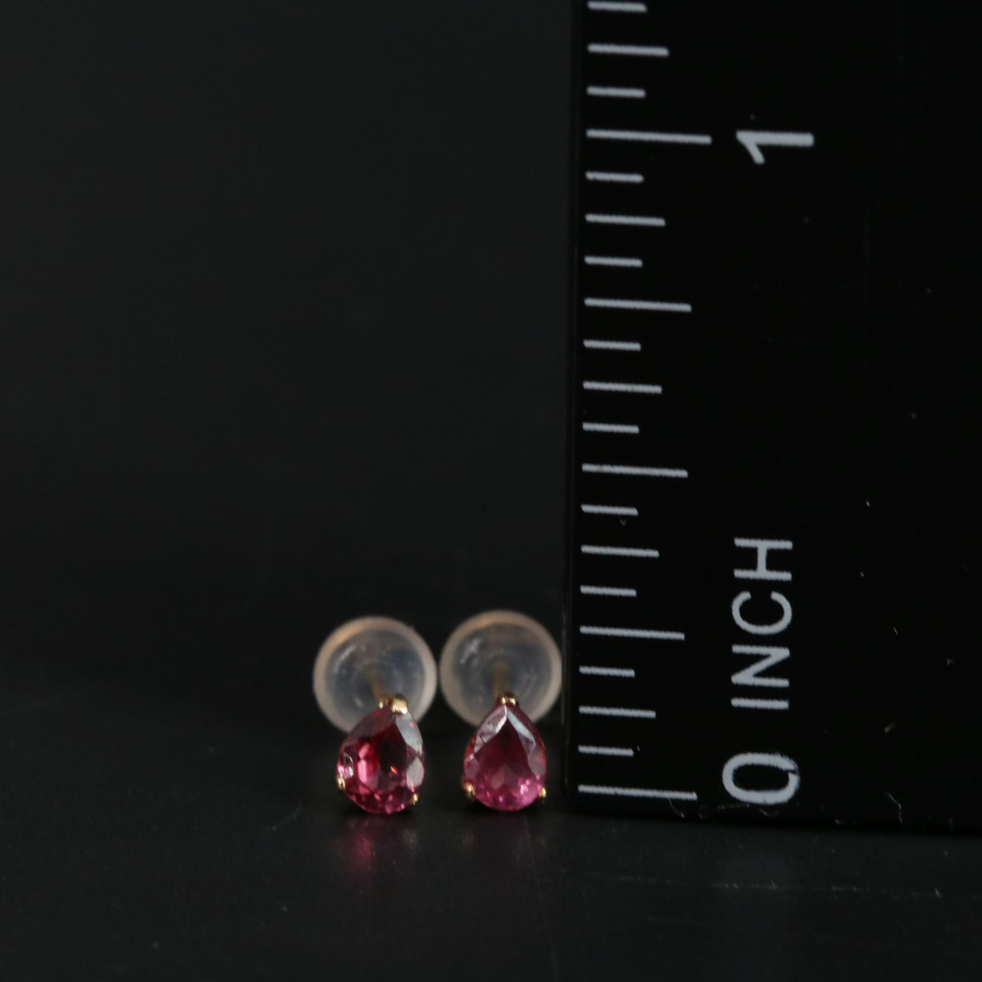 18K Garnet Stud Earrings