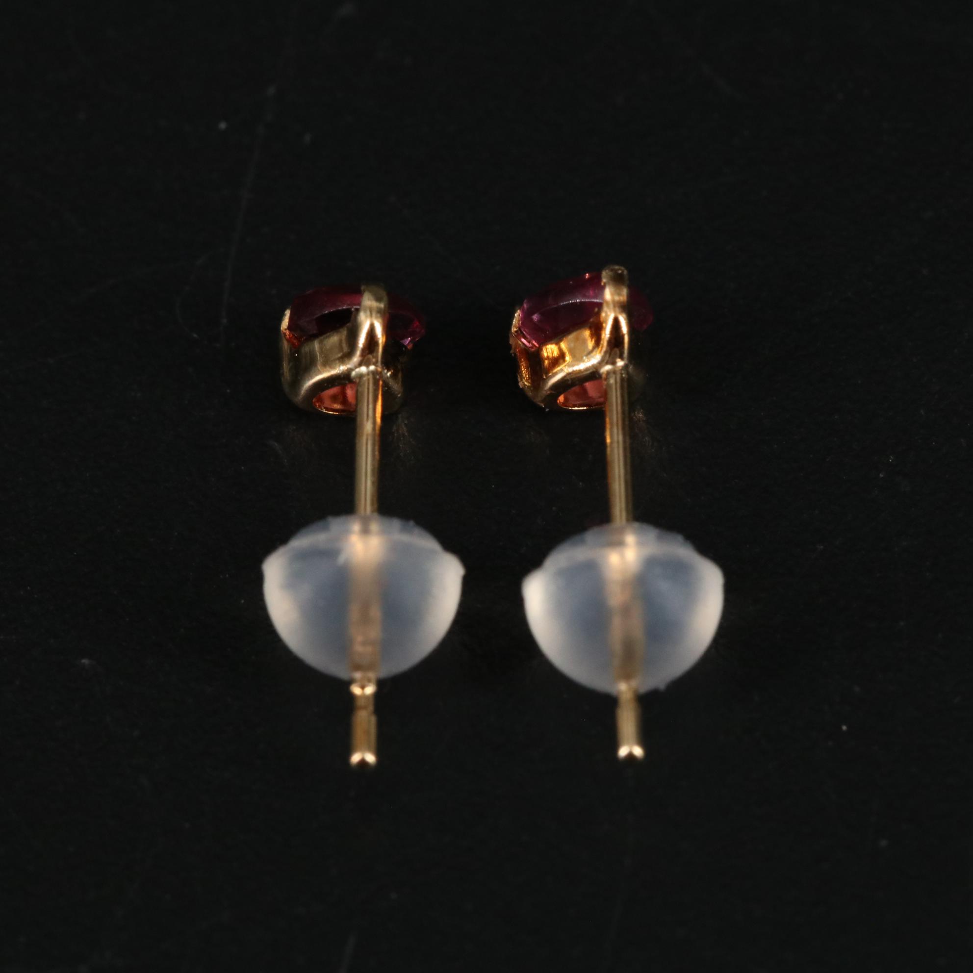 18K Garnet Stud Earrings