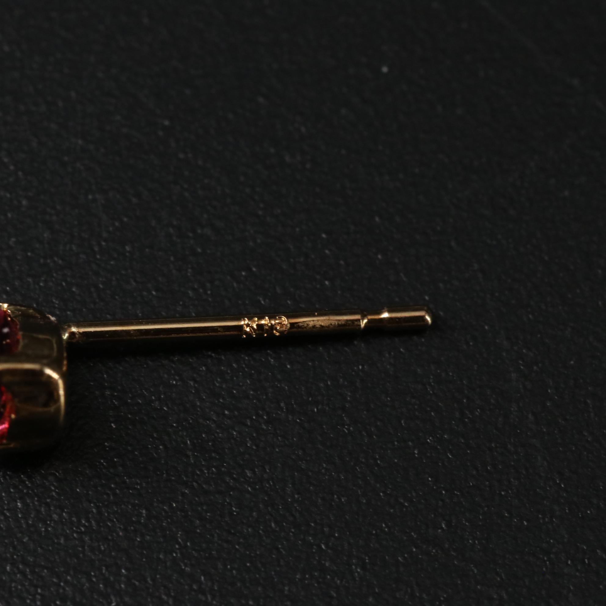 18K Garnet Stud Earrings