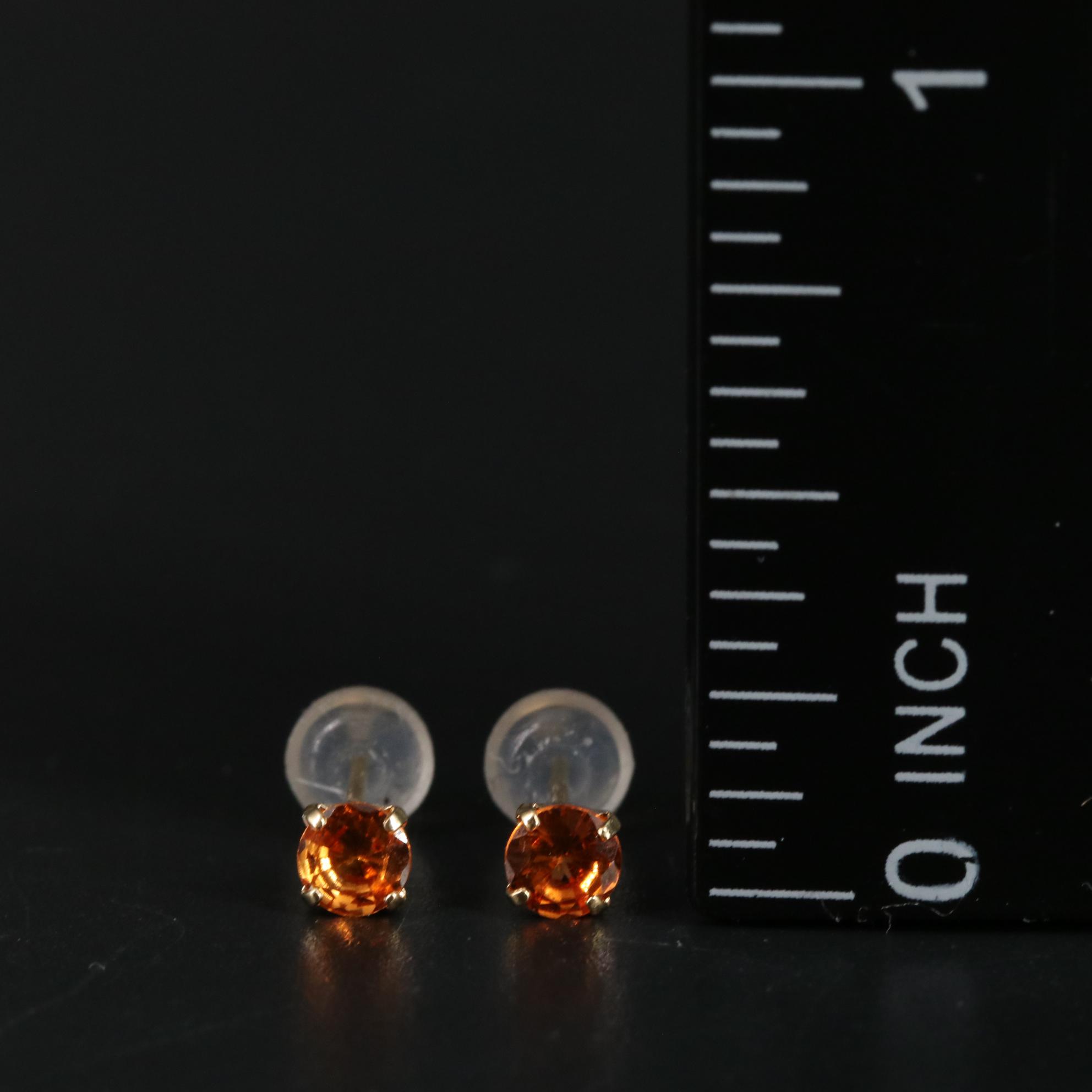 18K Spessartite Garnet Stud Earrings