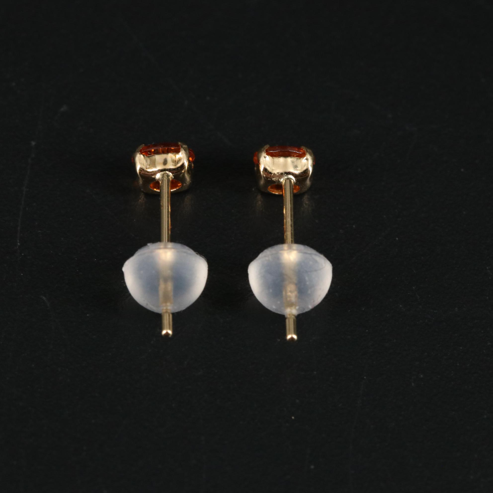 18K Spessartite Garnet Stud Earrings