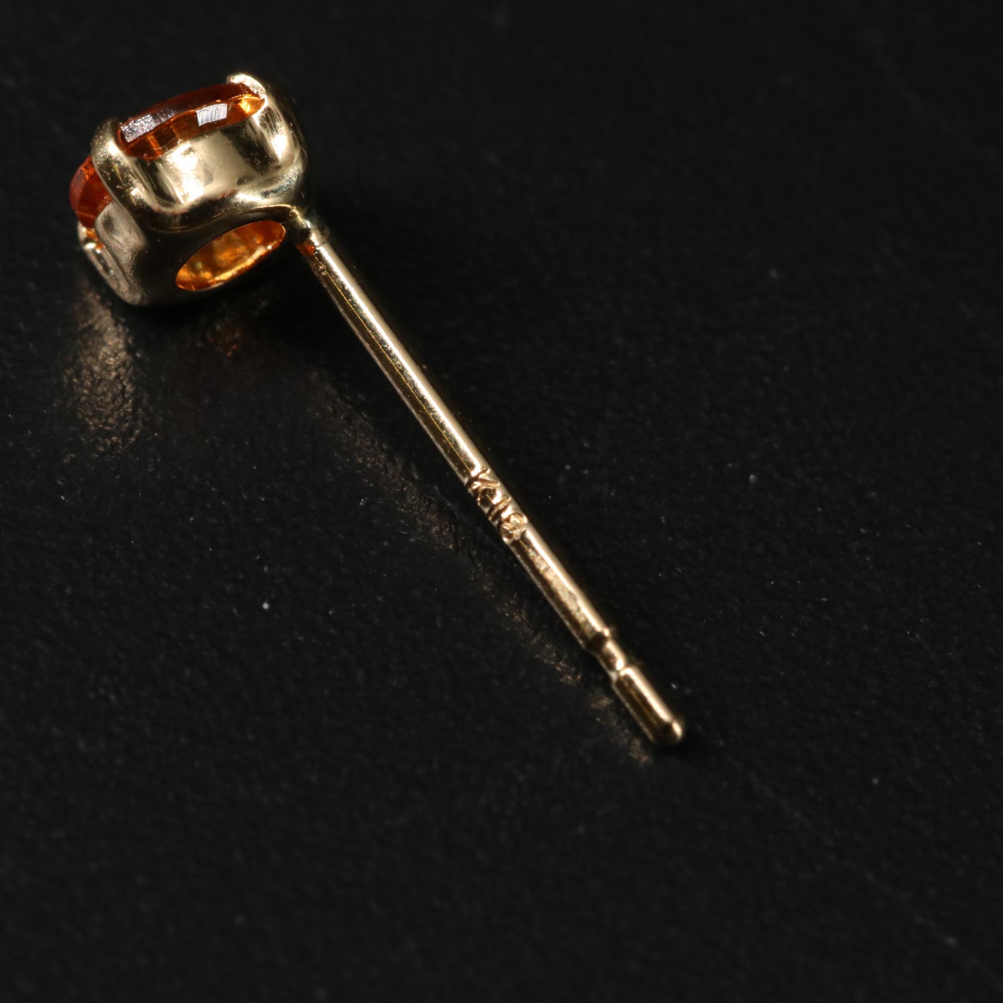 18K Spessartite Garnet Stud Earrings