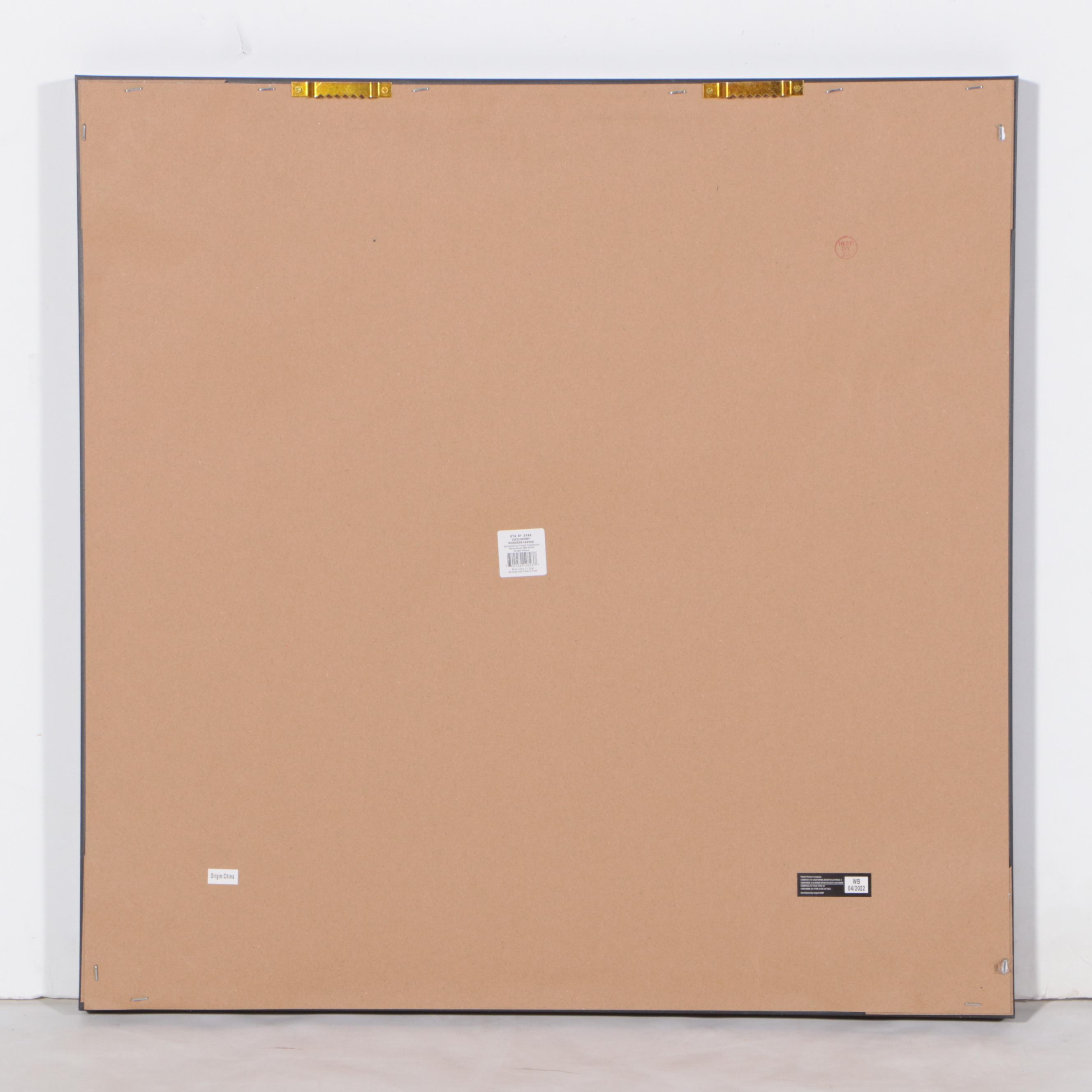 Threshold Reindeer and Wood Stack Wall Art Prints with Two Wall Shelves