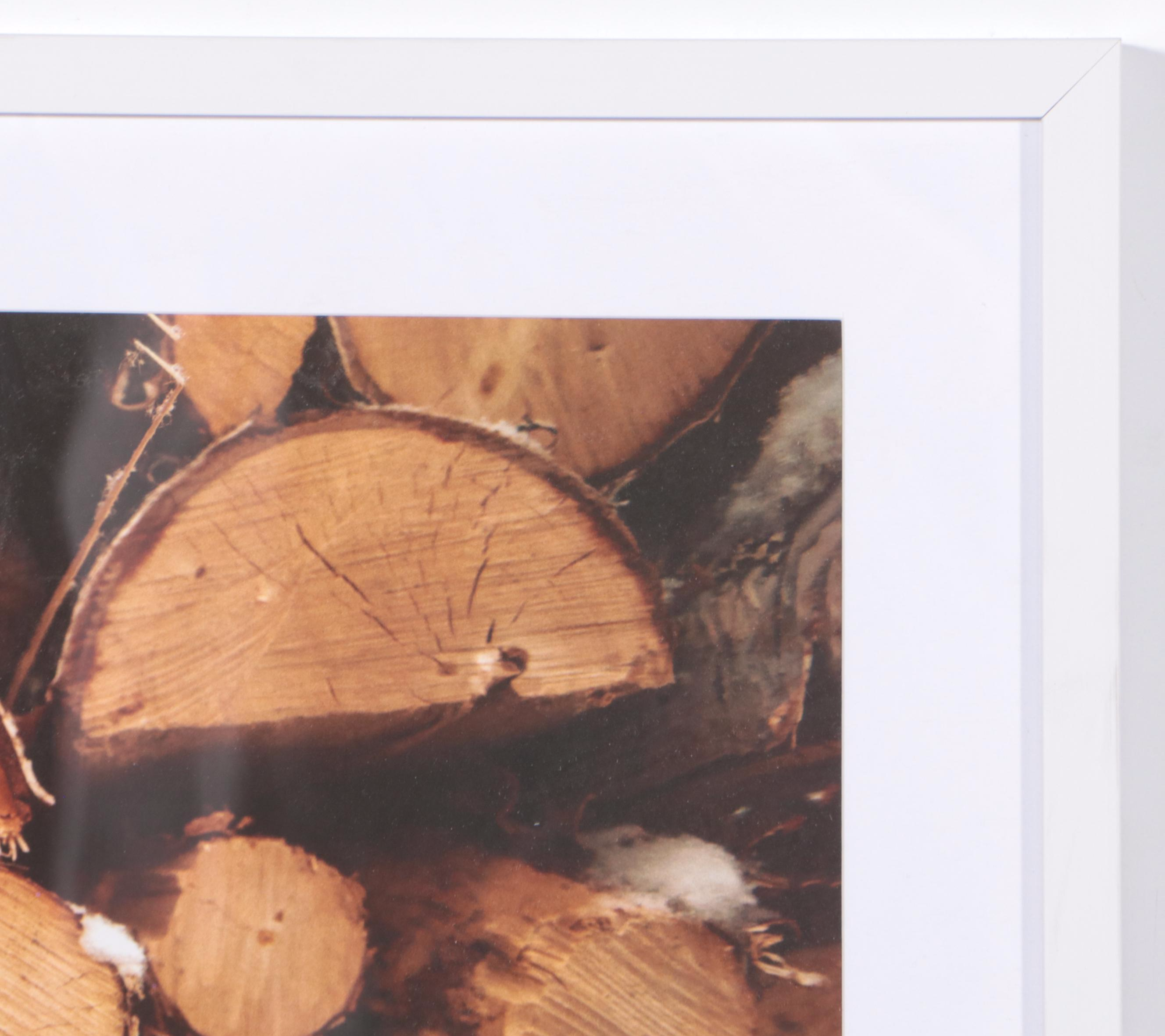 Threshold Reindeer and Wood Stack Wall Art Prints with Two Wall Shelves