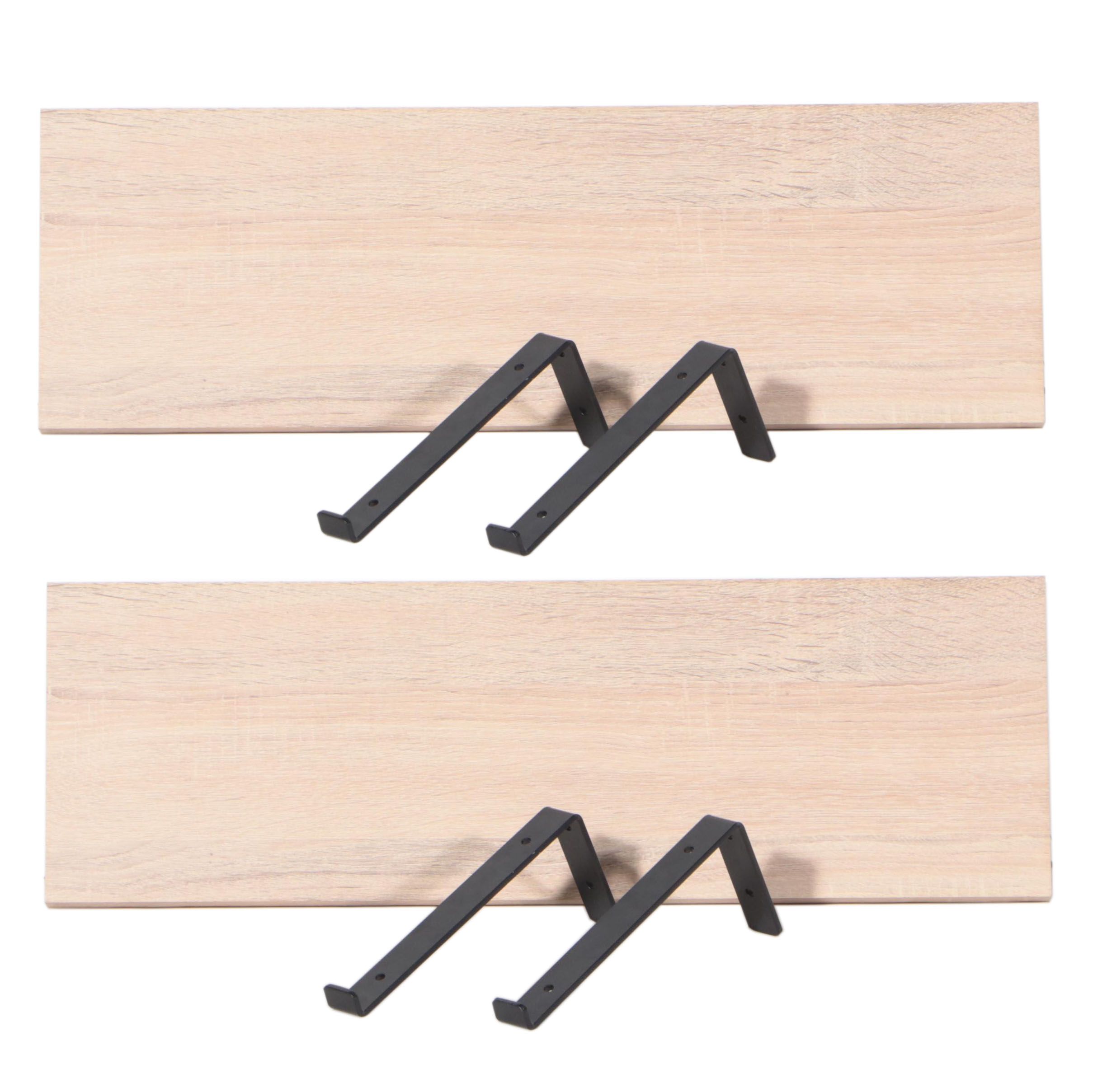 Threshold Reindeer and Wood Stack Wall Art Prints with Two Wall Shelves