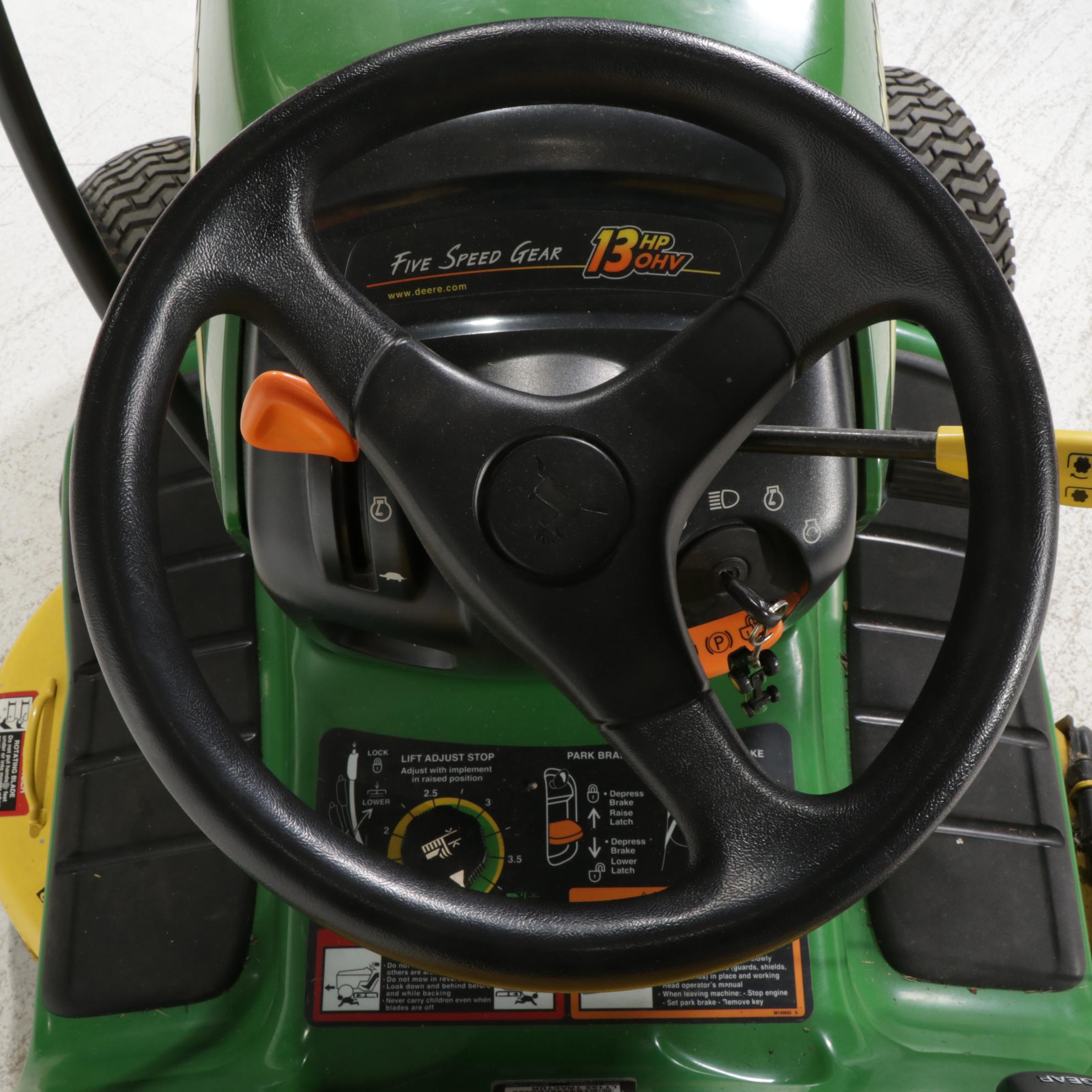 John Deere LT133 Lawn Tractor with 10P Utility Cart