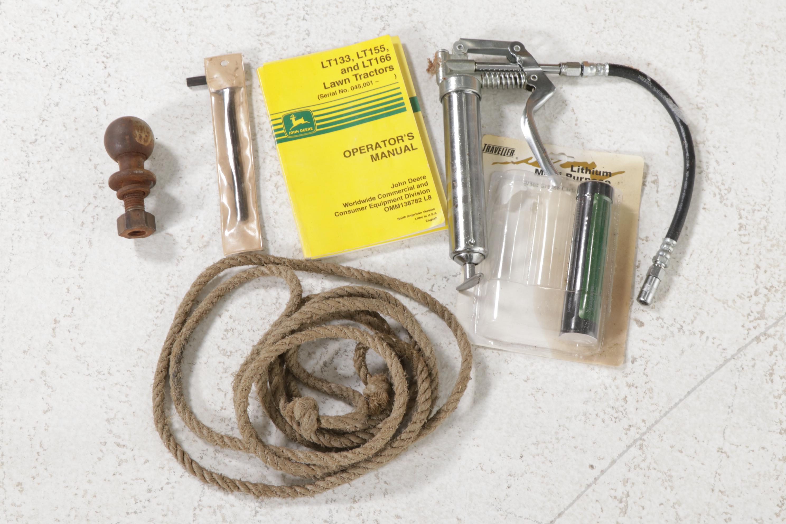 John Deere LT133 Lawn Tractor with 10P Utility Cart