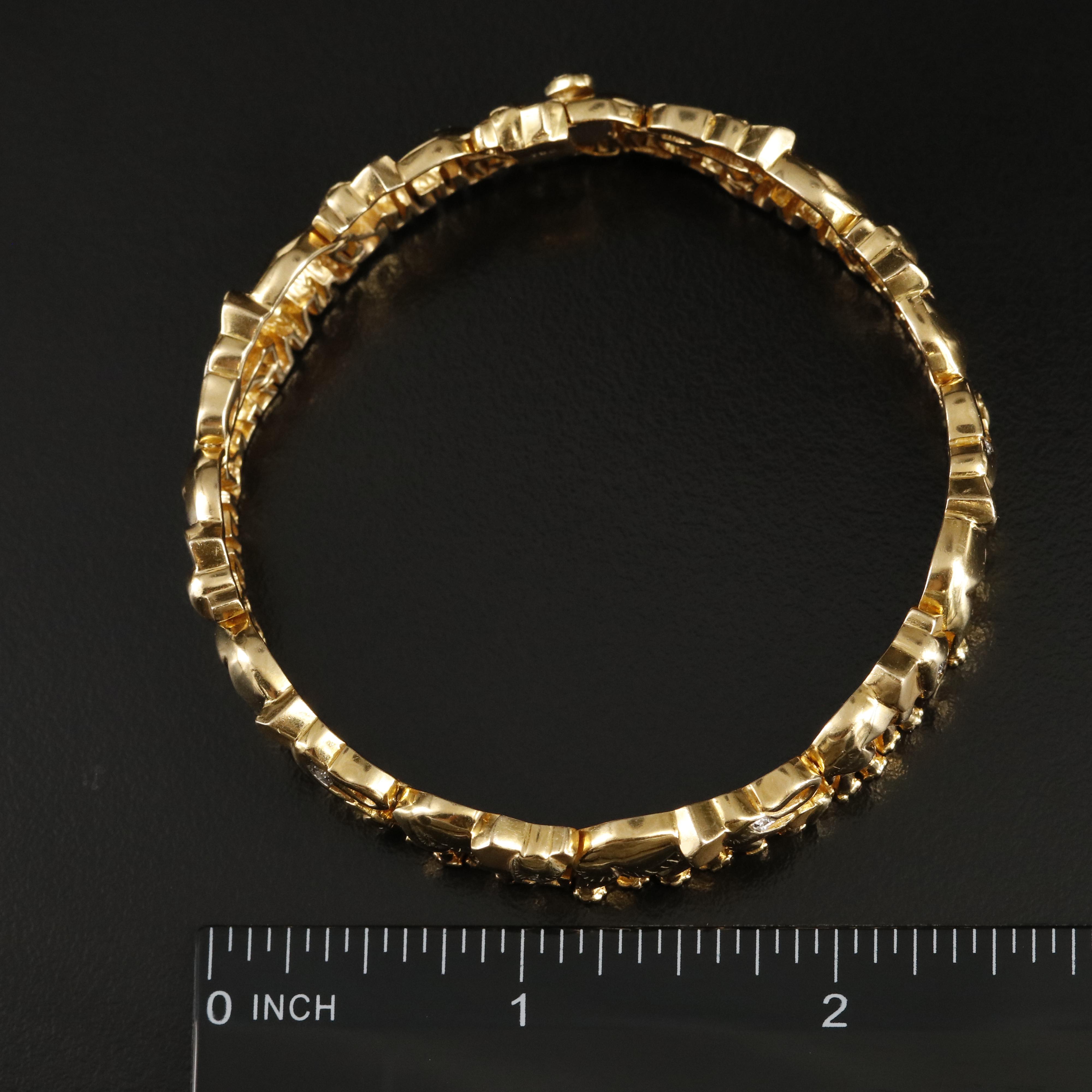 18K 0.16 CTW Diamond Elephant Bracelet