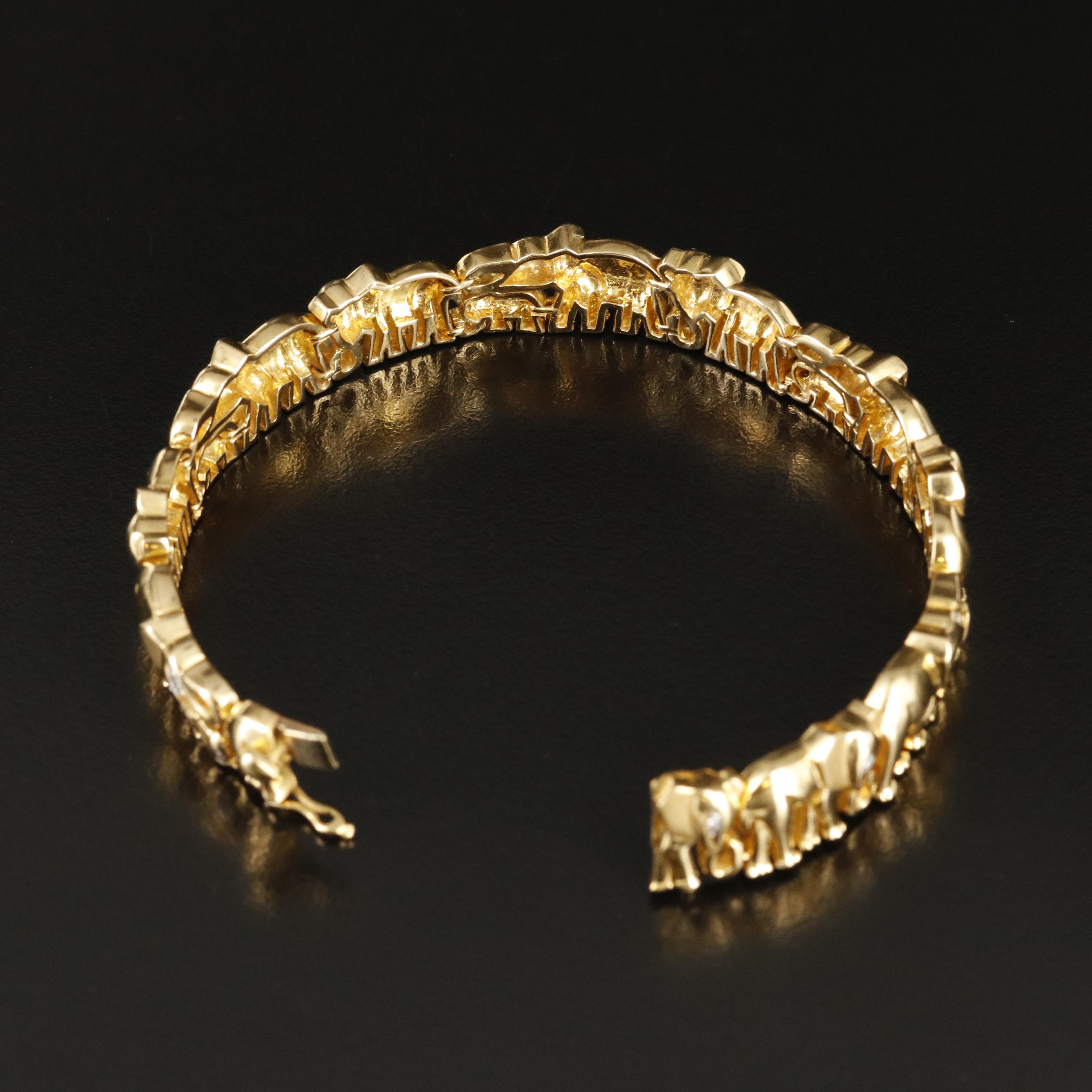 18K 0.16 CTW Diamond Elephant Bracelet