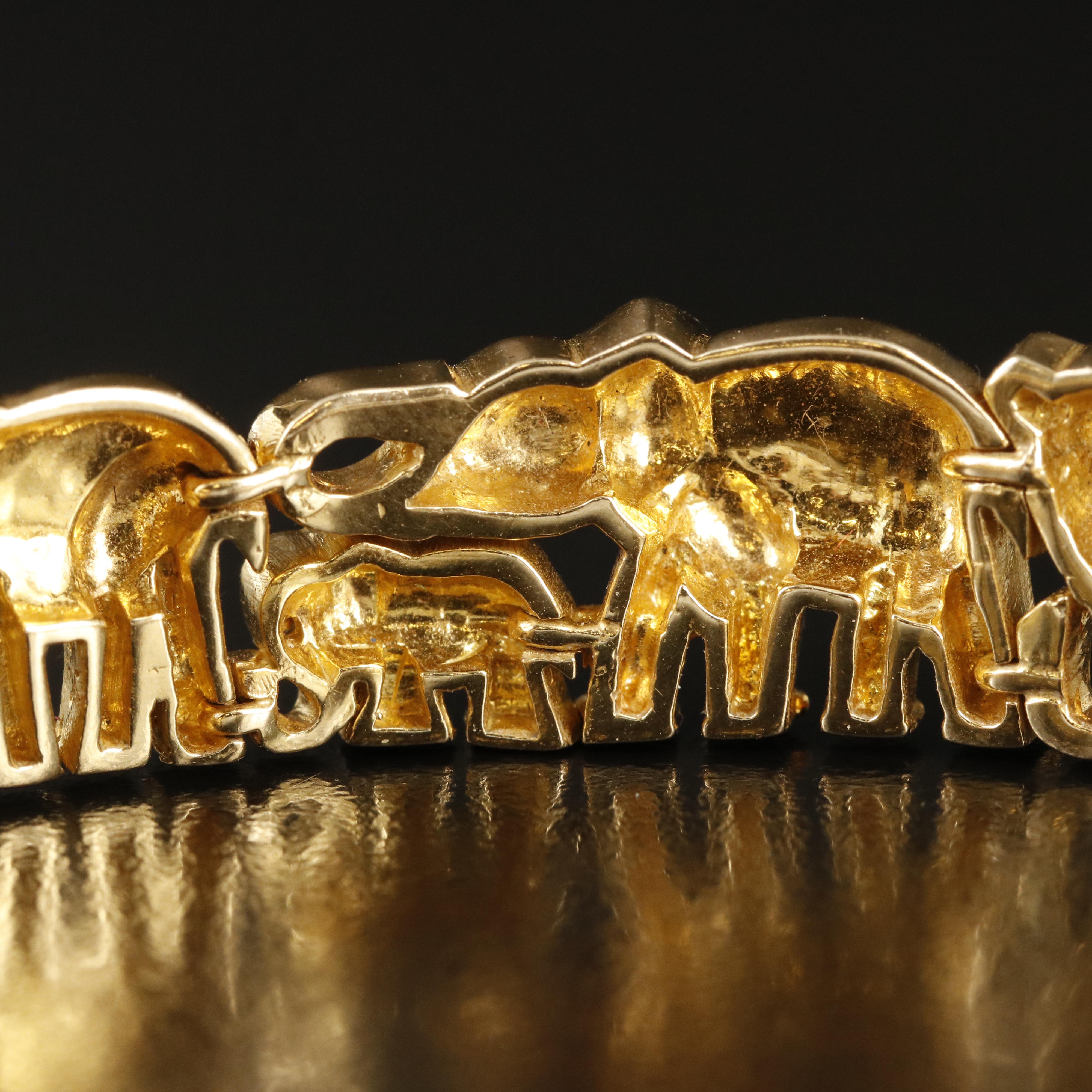 18K 0.16 CTW Diamond Elephant Bracelet