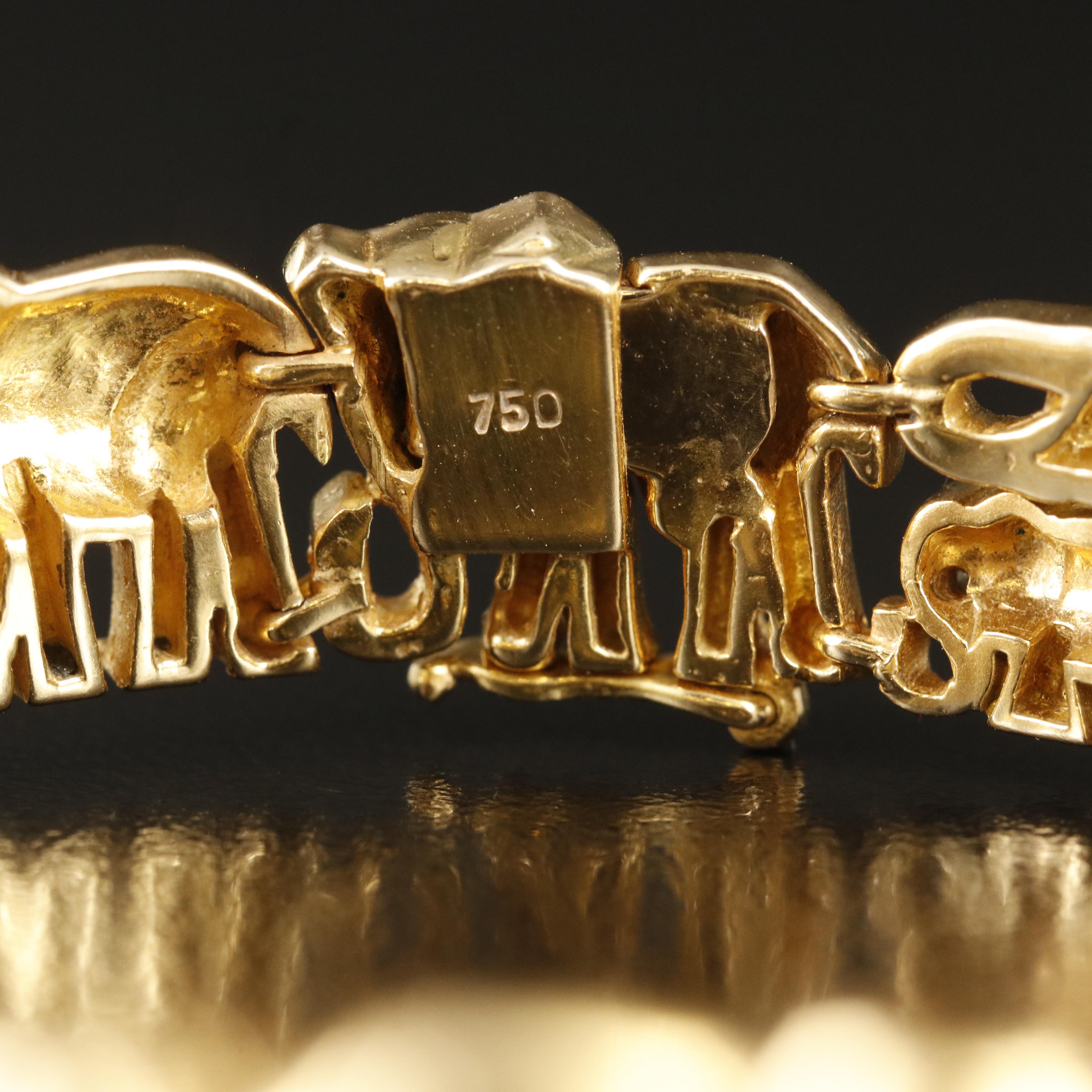 18K 0.16 CTW Diamond Elephant Bracelet