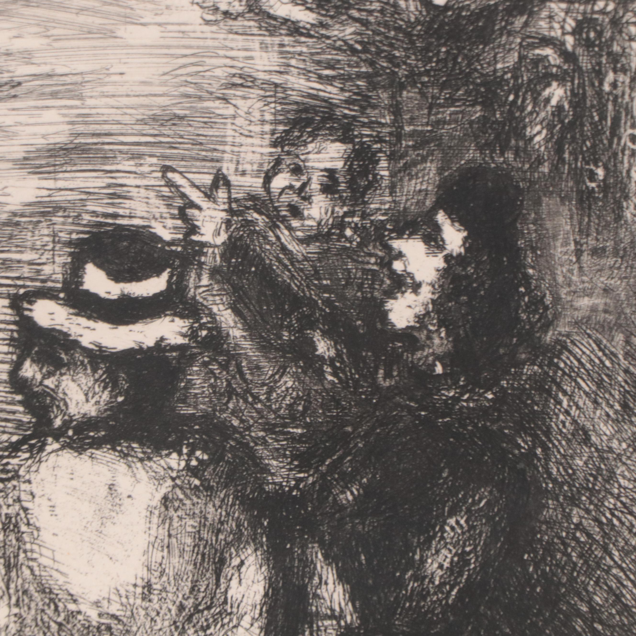 Marc Chagall Etching "Le Chameau et les Bâtons Flottants"