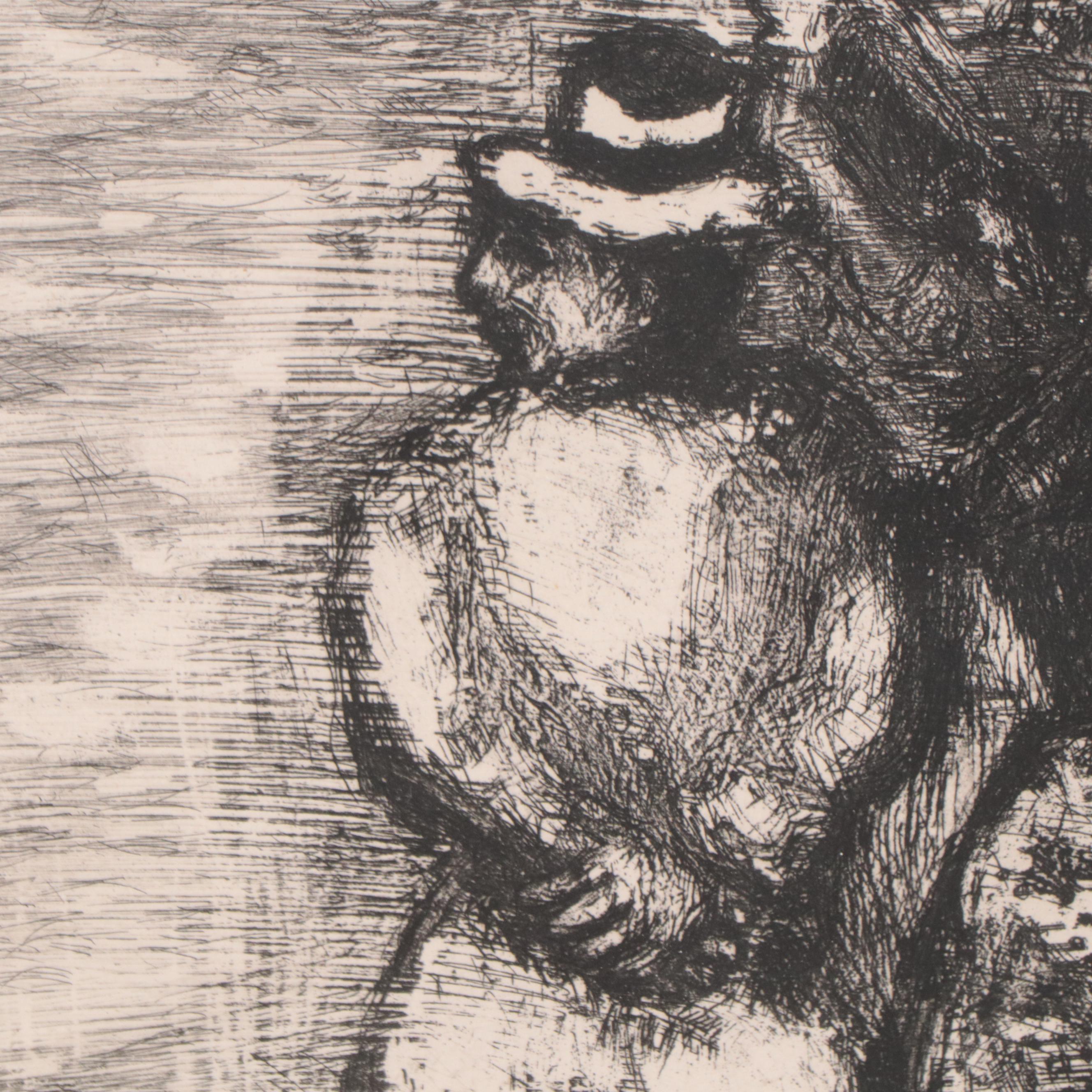 Marc Chagall Etching "Le Chameau et les Bâtons Flottants"