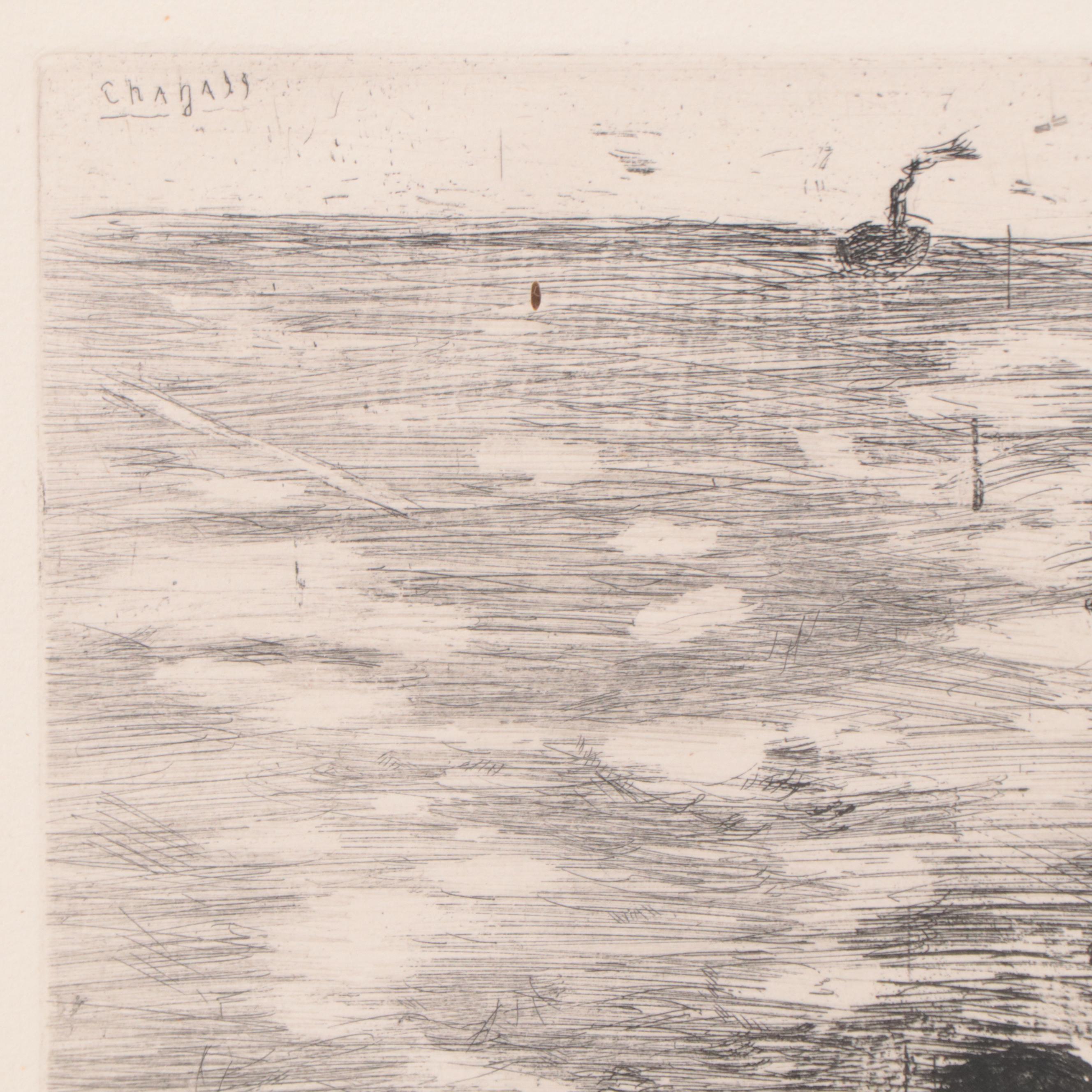 Marc Chagall Etching "Le Chameau et les Bâtons Flottants"