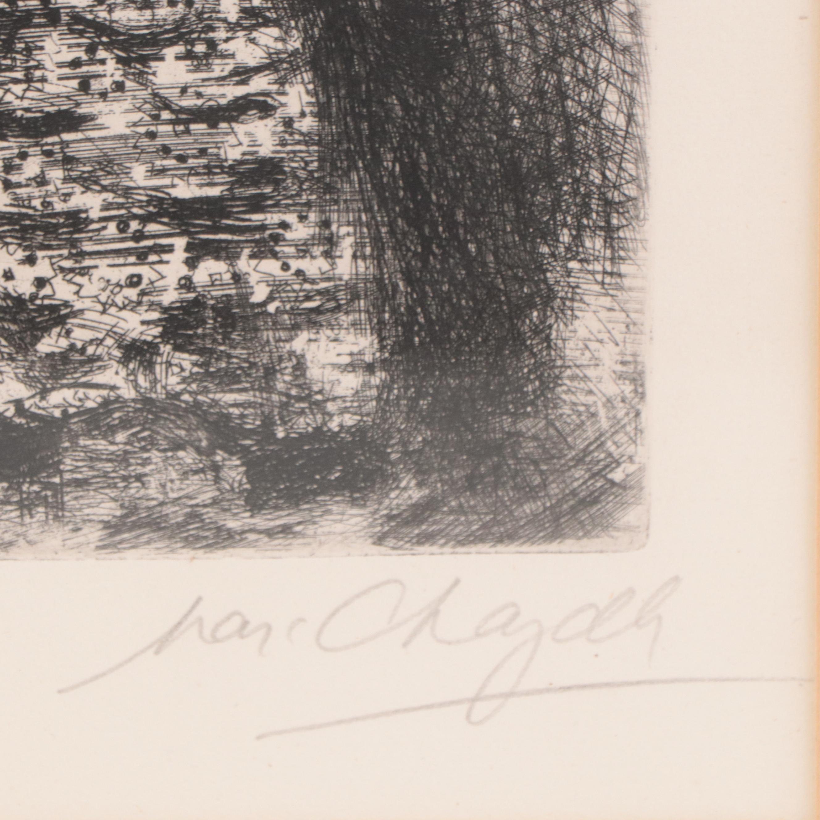 Marc Chagall Etching "Le Chameau et les Bâtons Flottants"