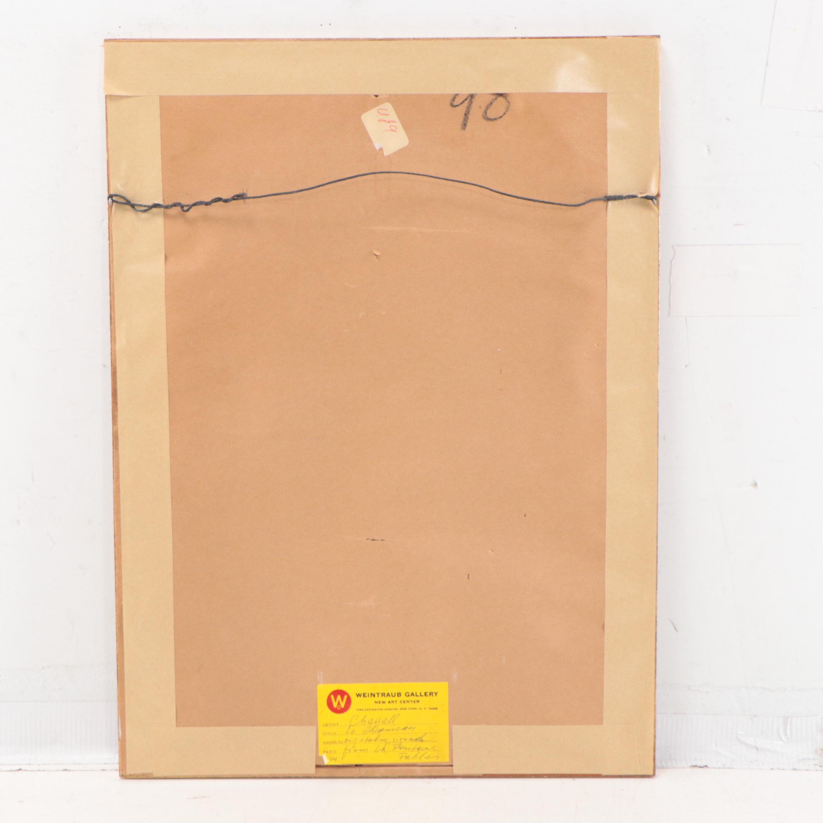 Marc Chagall Etching "Le Chameau et les Bâtons Flottants"