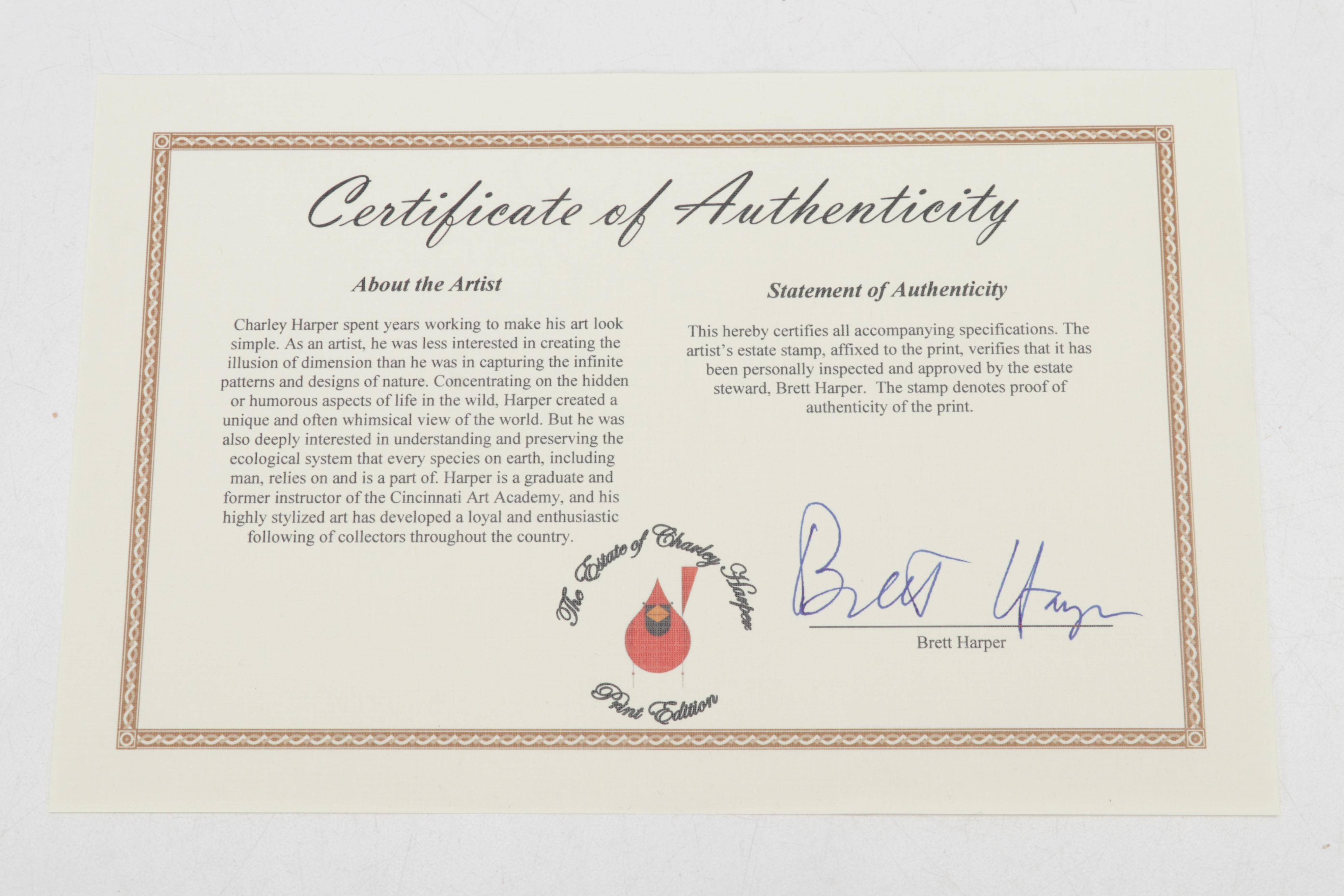 Giclée After Charley Harper "Bassett," Circa 2005