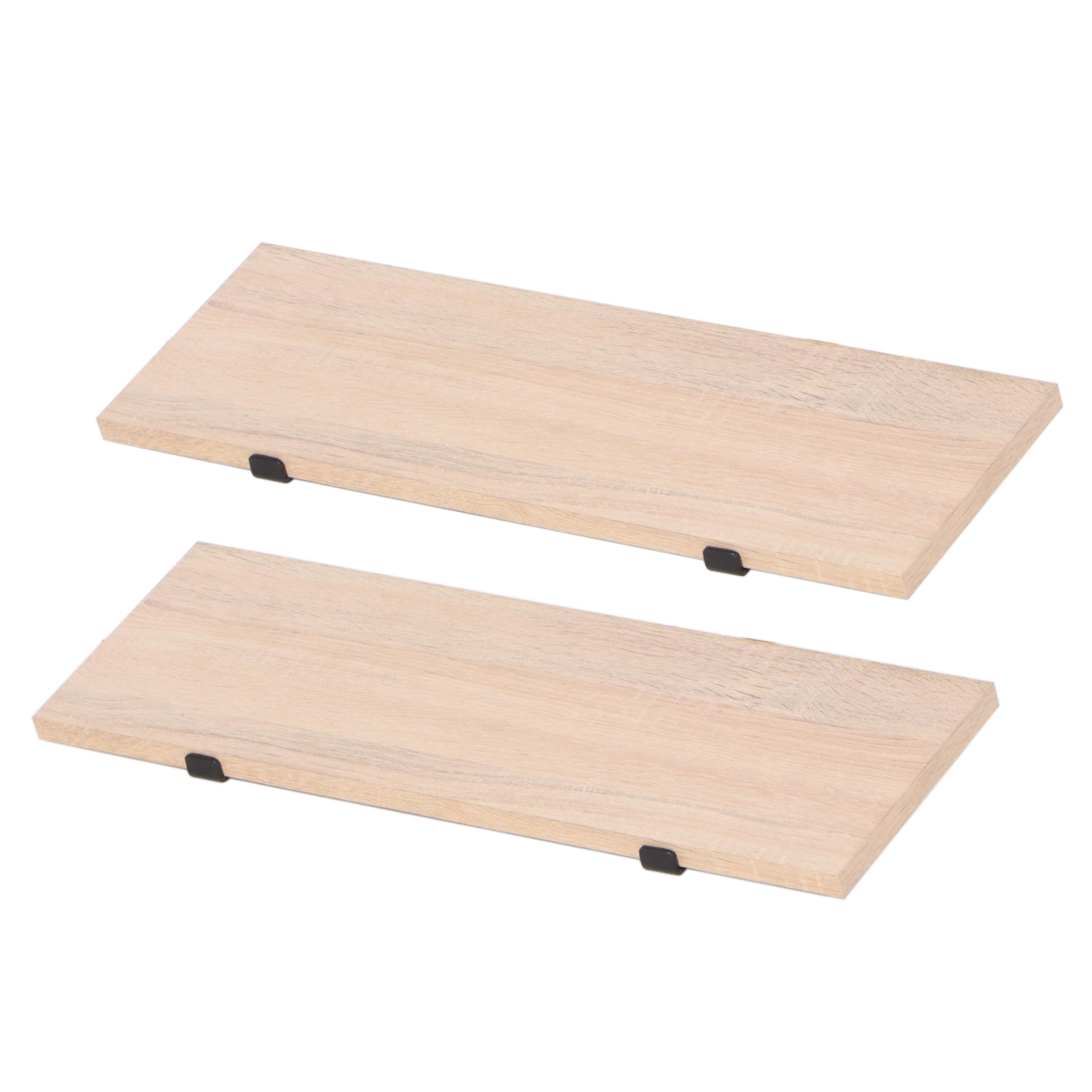 Threshold Reindeer Giclée Print with Pair of Light Wood Finish Bracket Shelves