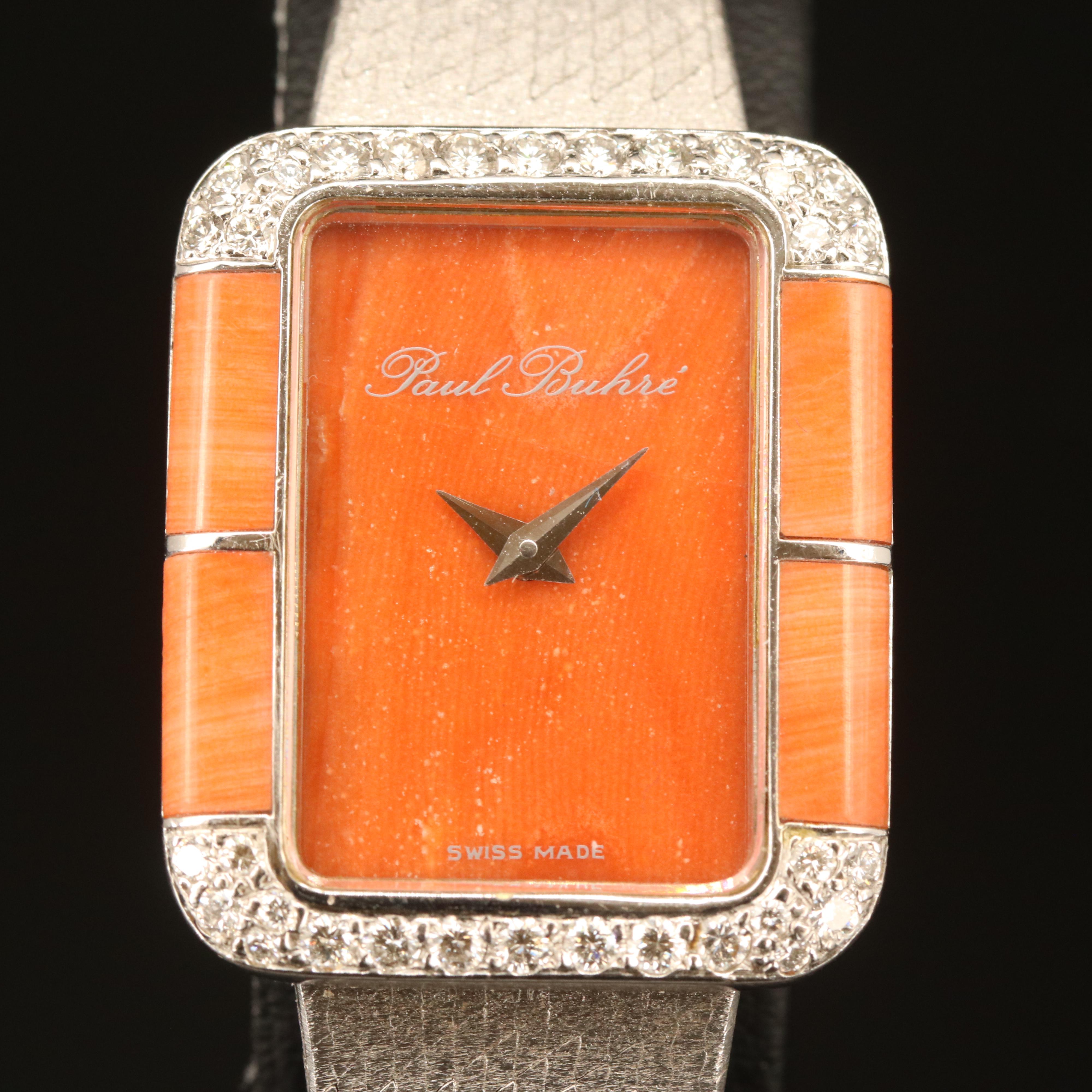 Paul Buhré  18K Diamond and Coral Watch