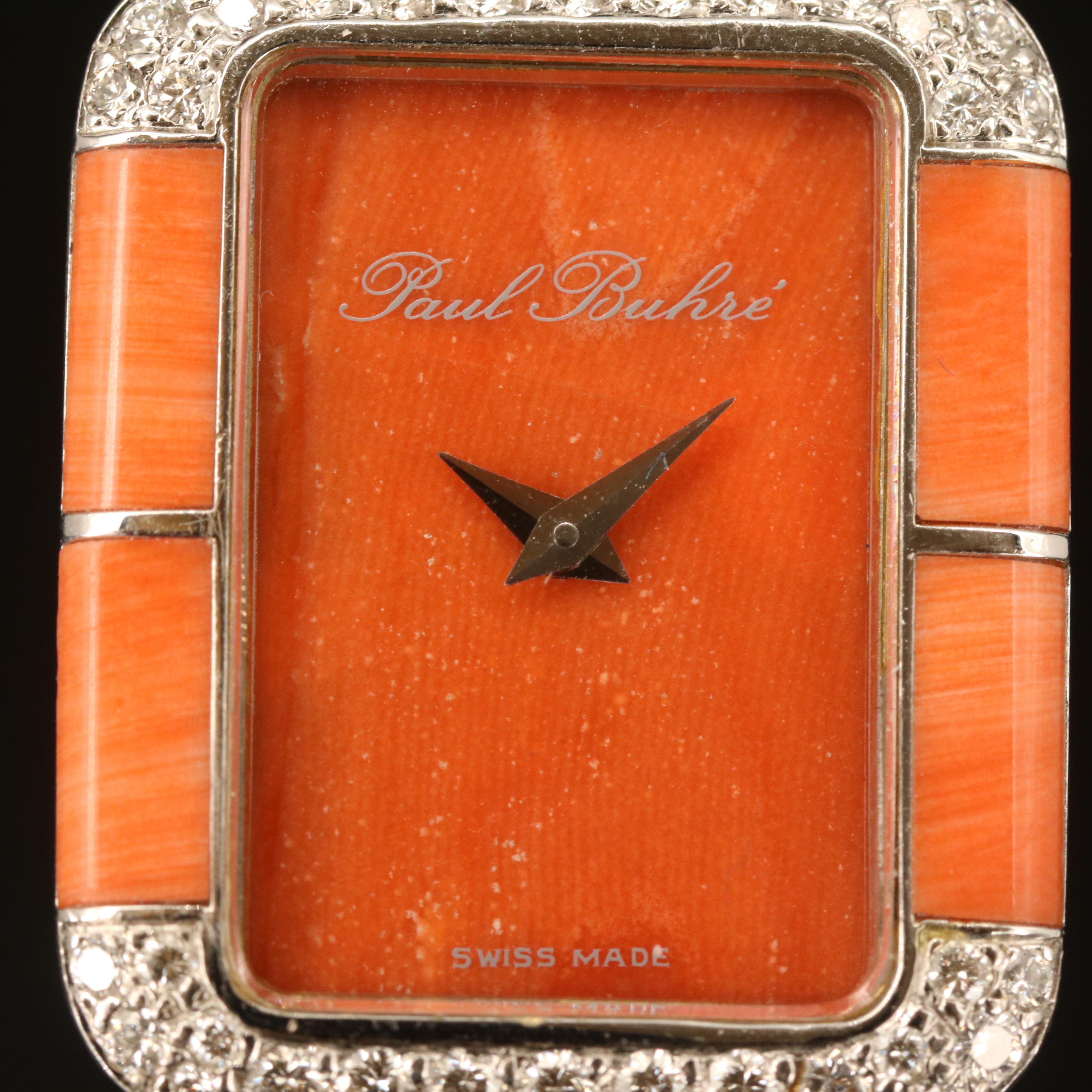 Paul Buhré  18K Diamond and Coral Watch
