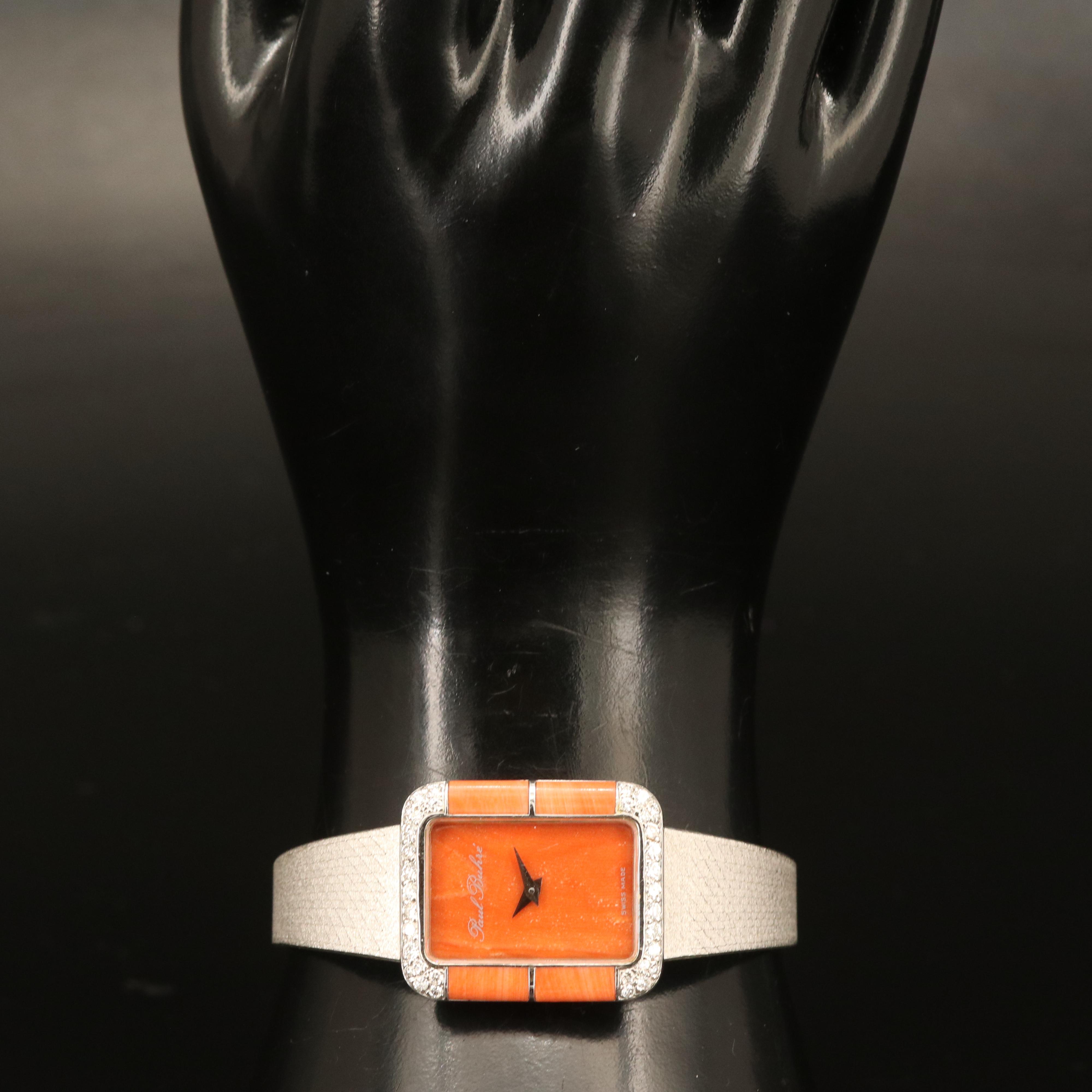 Paul Buhré  18K Diamond and Coral Watch