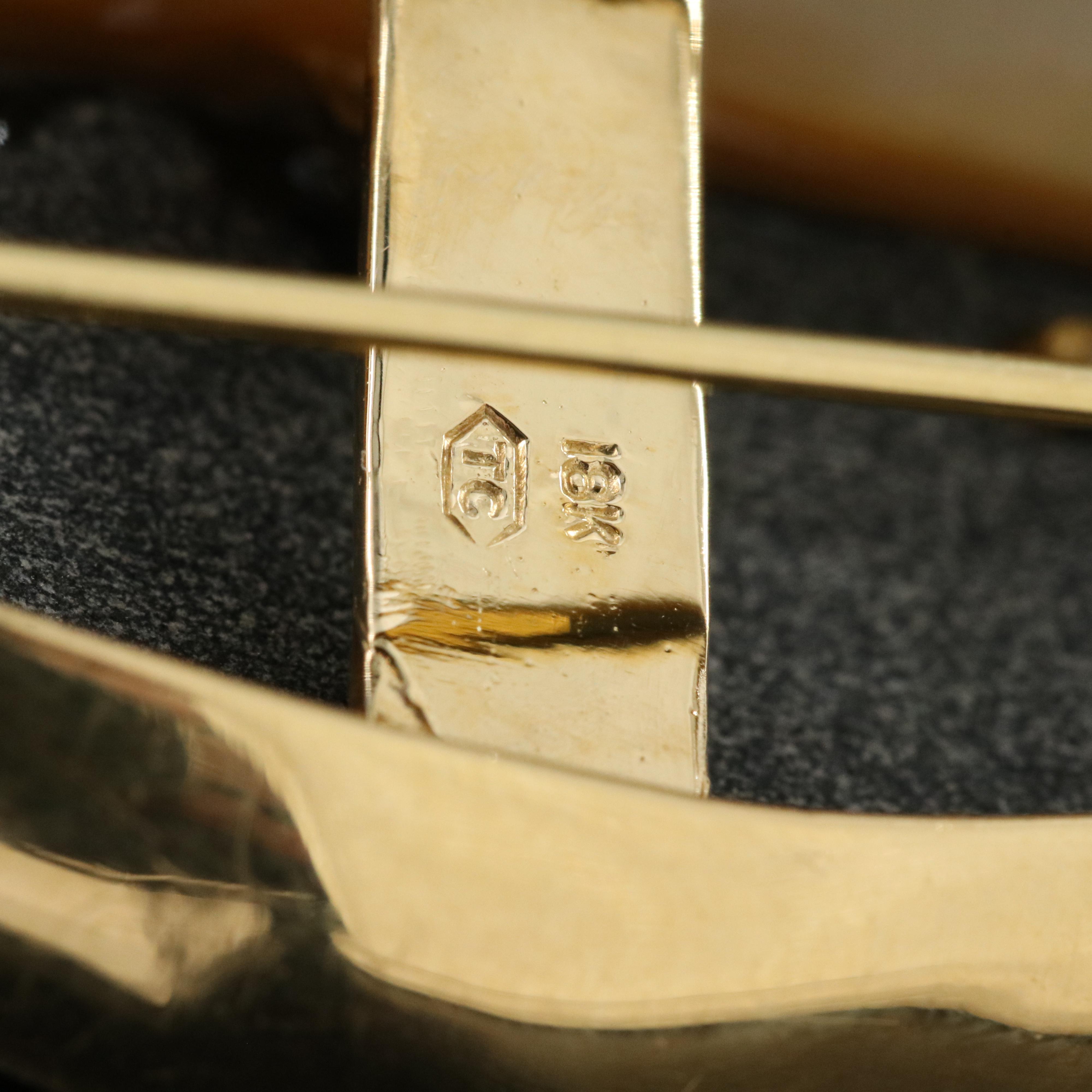 18K Diamond, Ruby, Mother-of-Pearl and Glass Inlay Penguin Double Clip Brooch