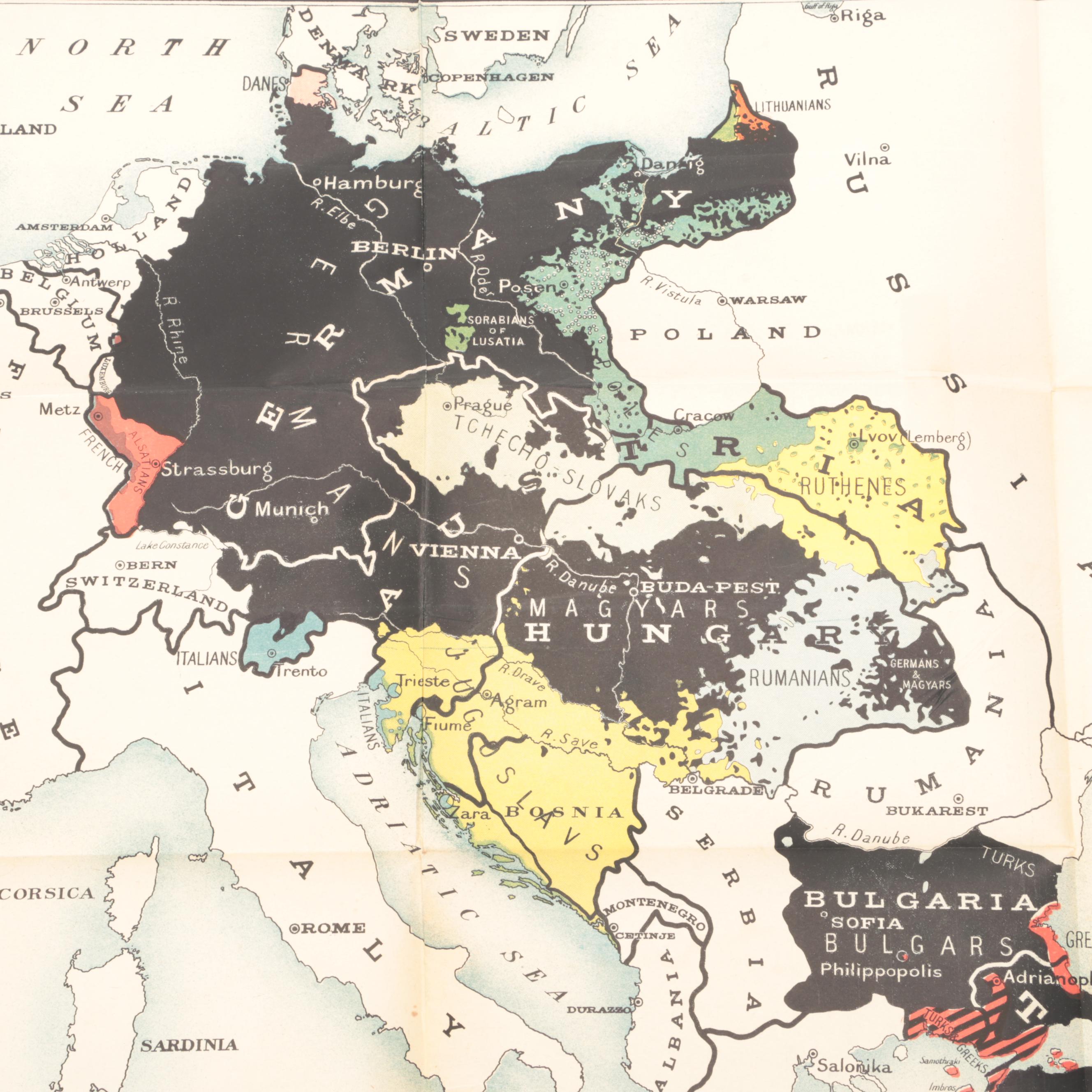 World War I "Subject Nationalities of the German Alliance" and "War Atlas" Maps