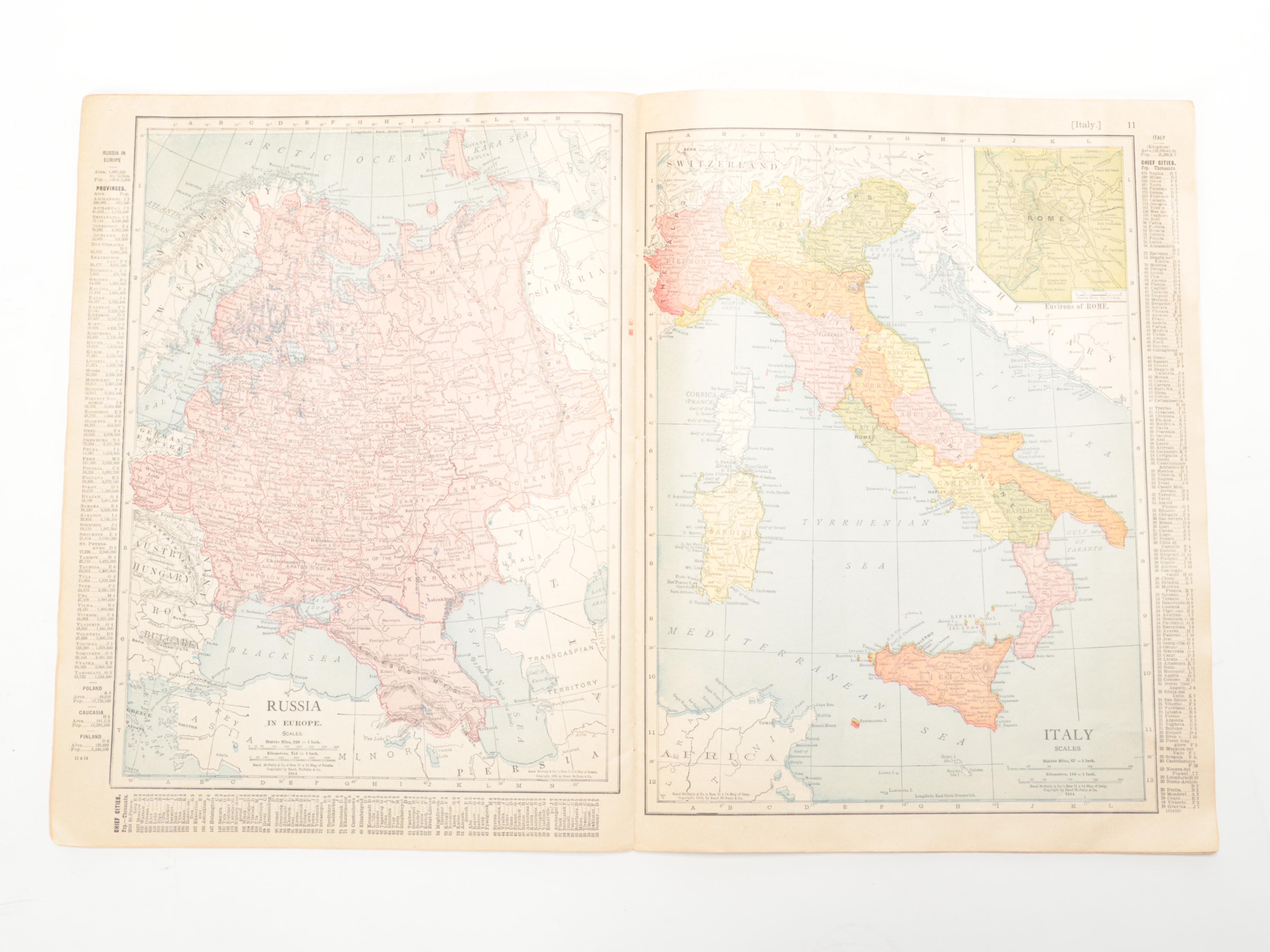 World War I "Subject Nationalities of the German Alliance" and "War Atlas" Maps