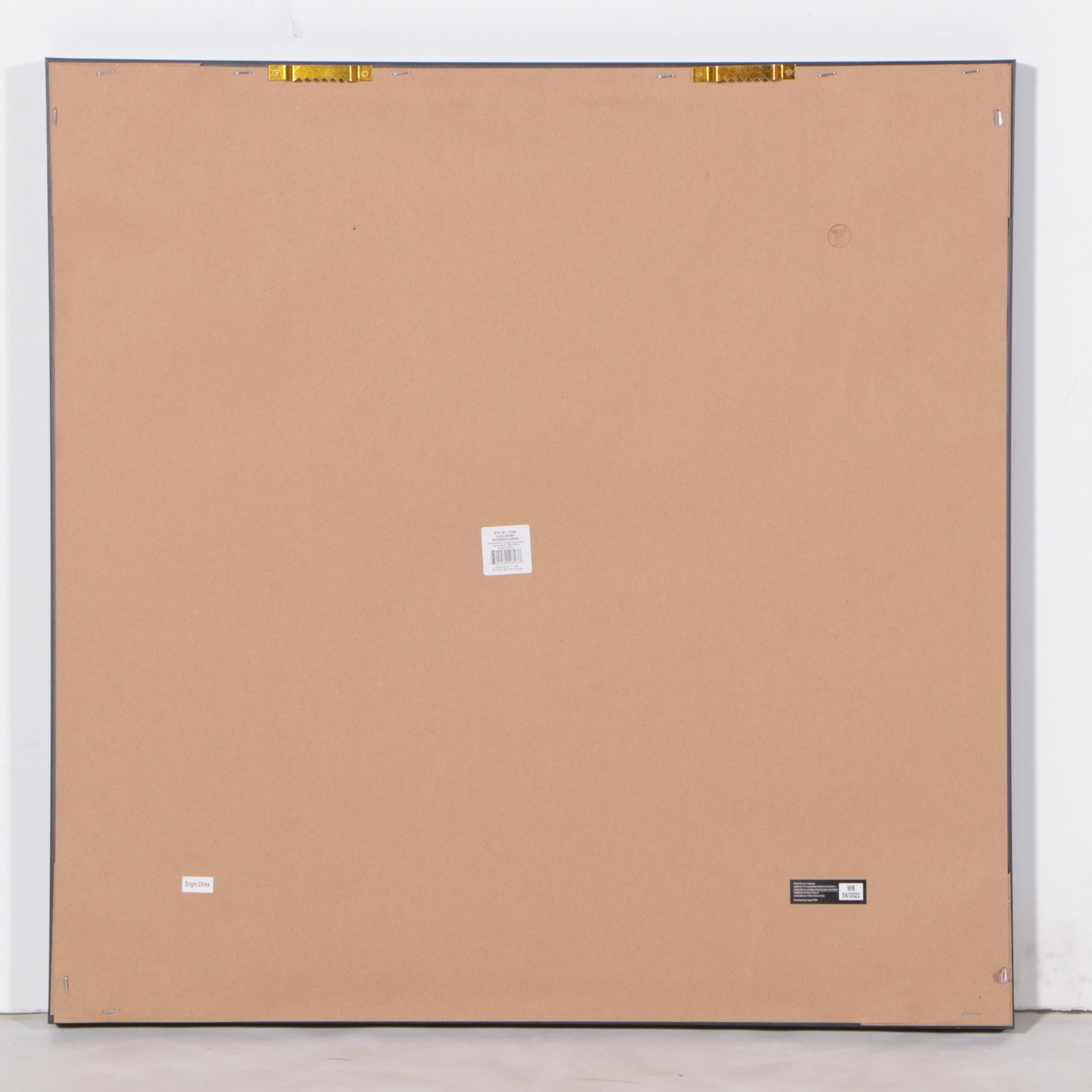 Threshold Reindeer Giclée Print with Pair of Light Wood Finish Bracket Shelves