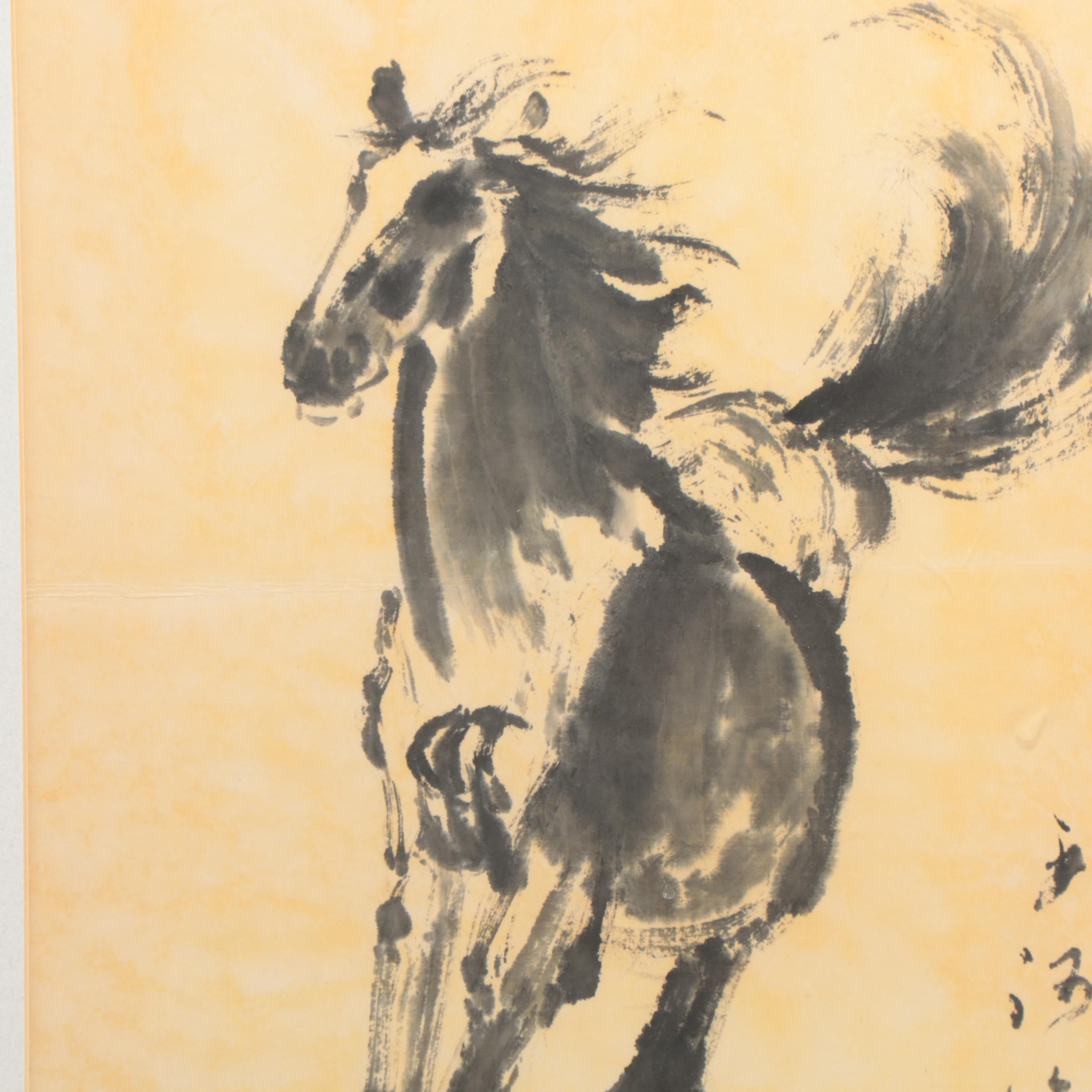 Chinese Ink Brush Painting of Horse