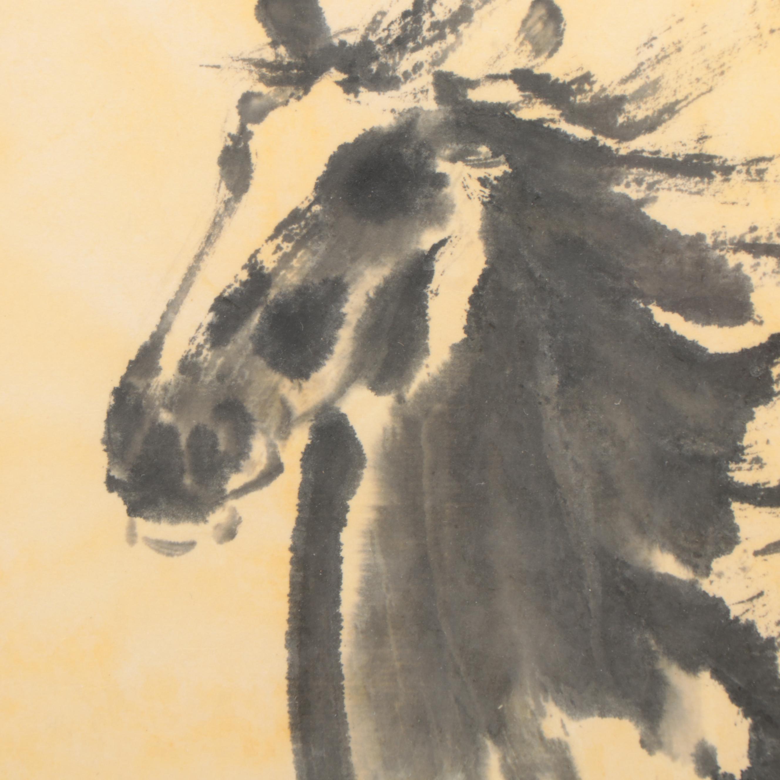 Chinese Ink Brush Painting of Horse