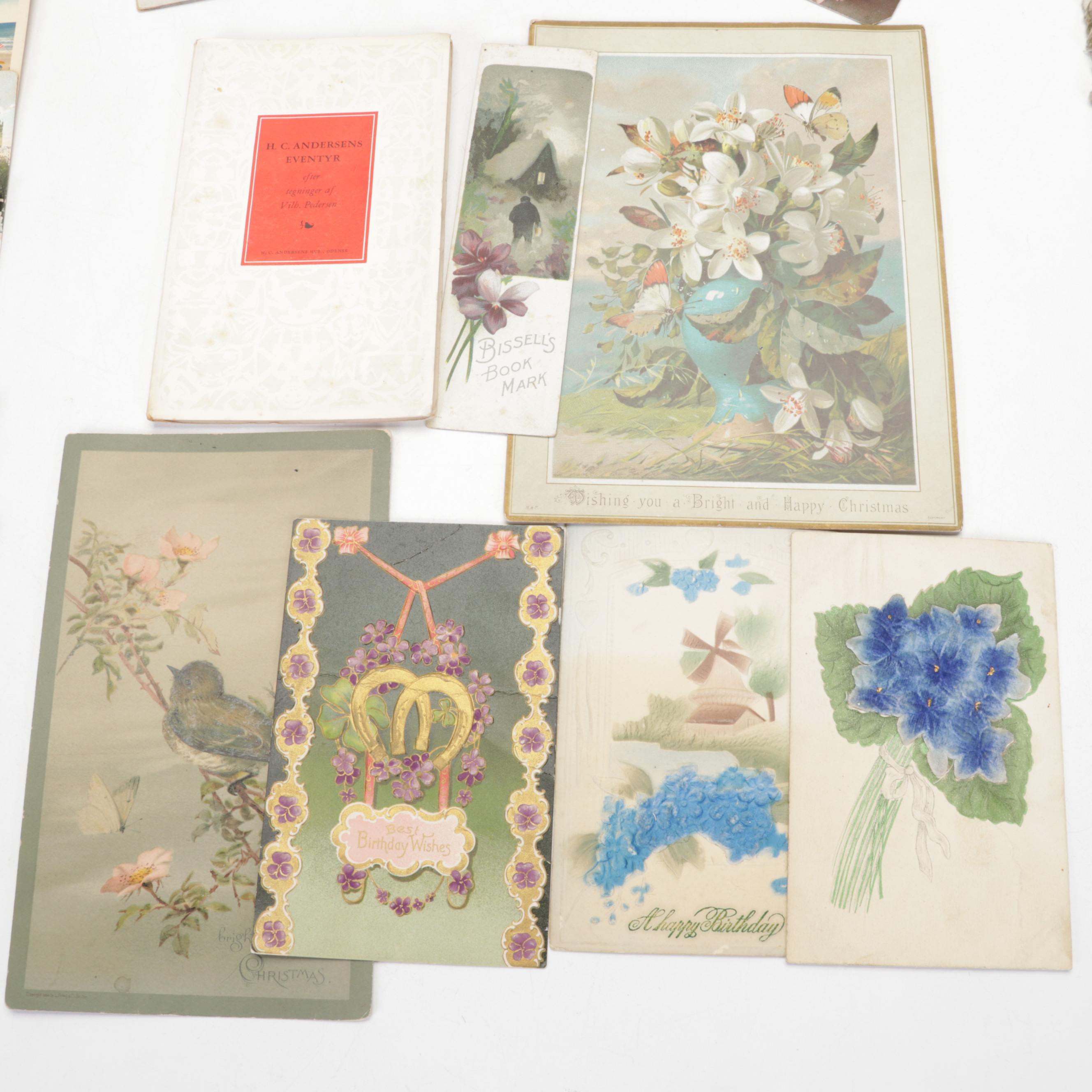 Victorian Era Ephemera Including Postcards, Greeting Cards, Scrapbooks and More