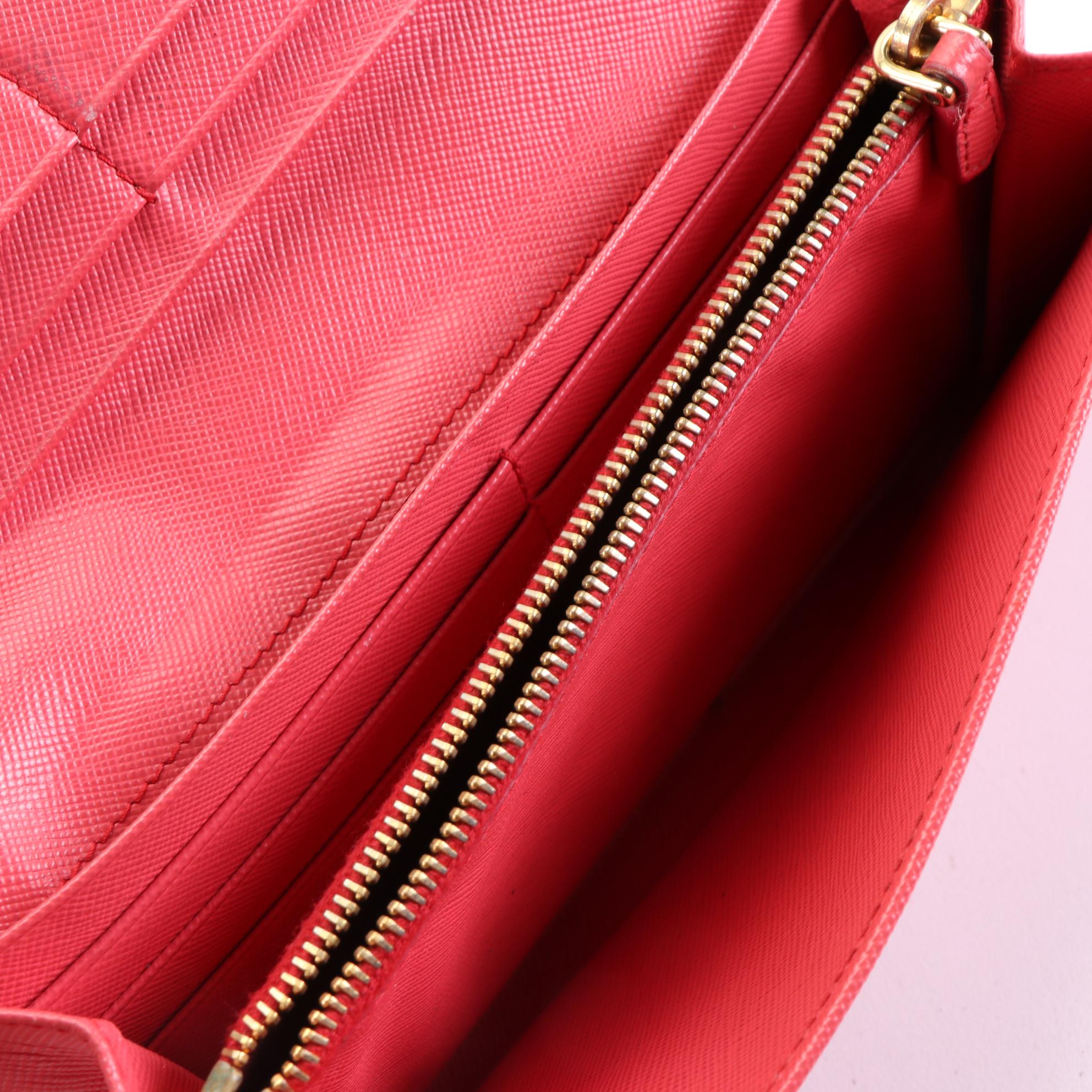 Prada Saffiano Leather Continental Wallet with Box