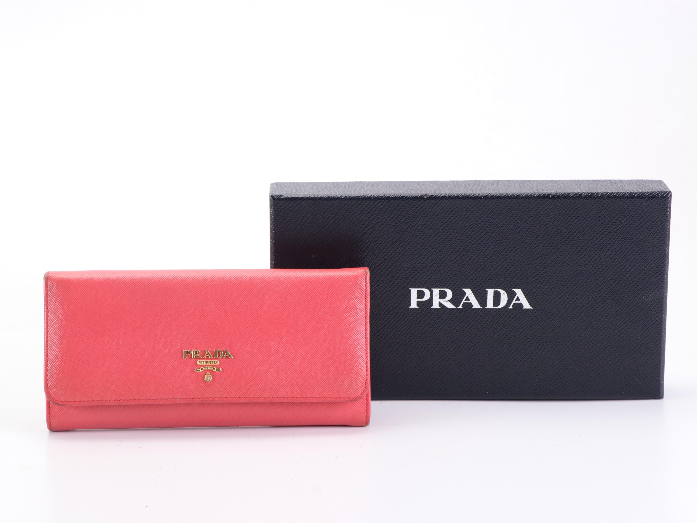 Prada Saffiano Leather Continental Wallet with Box